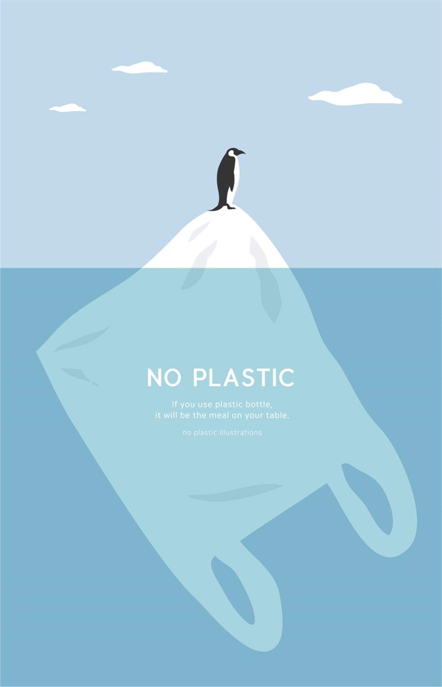 207 环境保护地球海水海洋动物环保公益插画素材