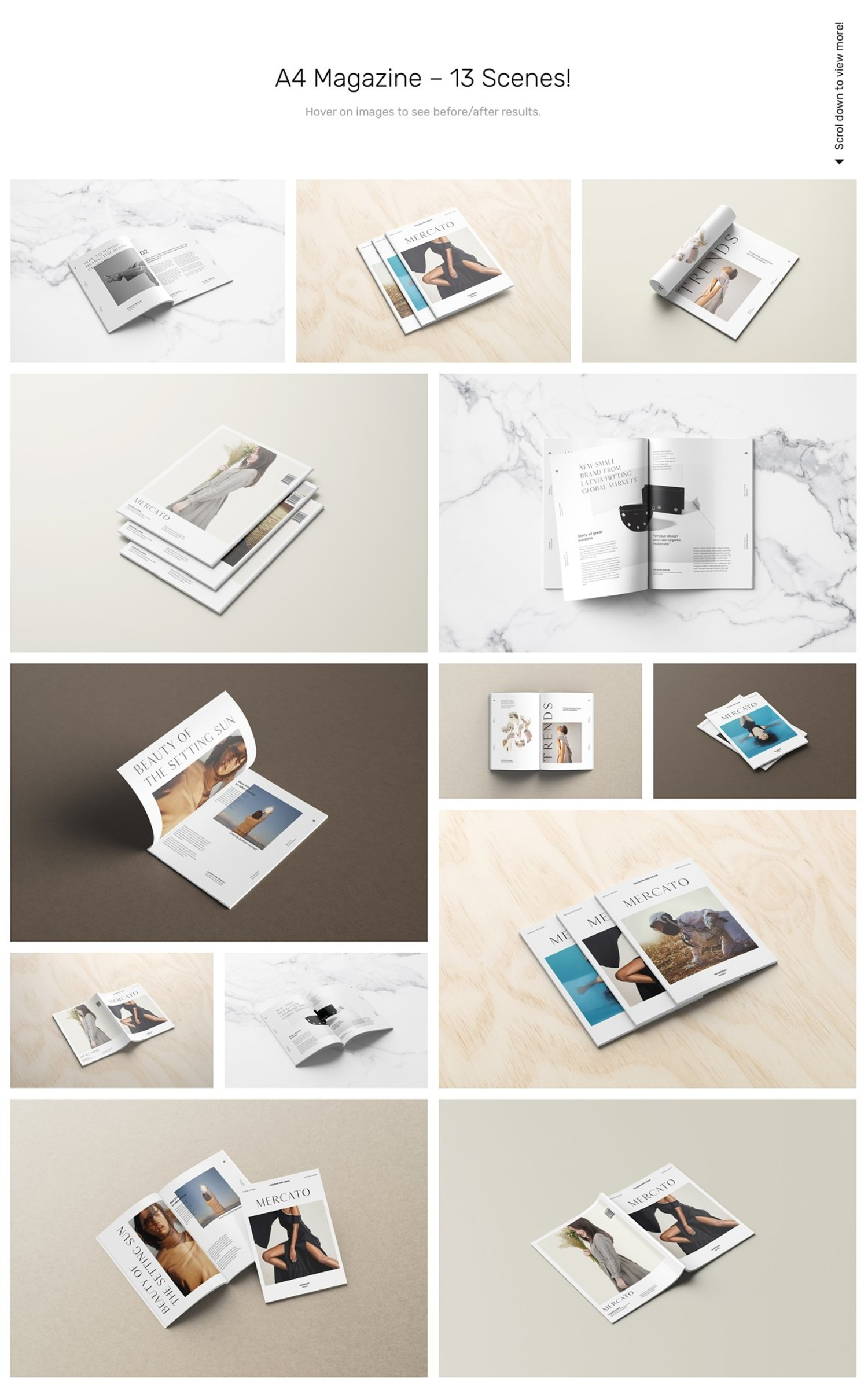 332 52个多场景画册杂志设计展示样机模板 Magazine Mockups – 52 Scenes