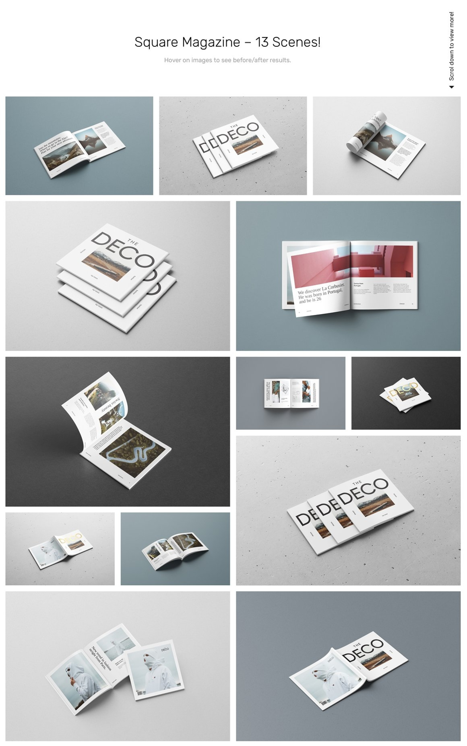 332 52个多场景画册杂志设计展示样机模板 Magazine Mockups – 52 Scenes