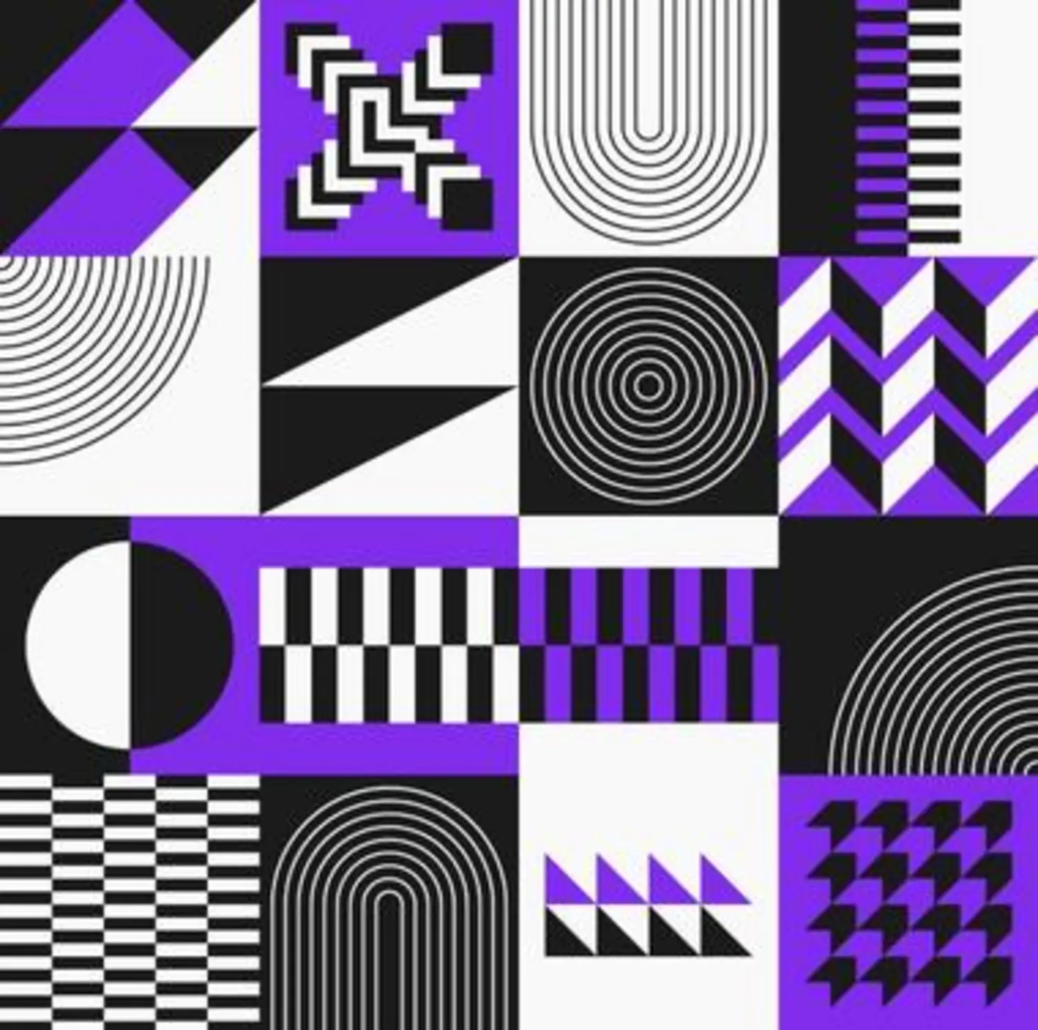 350 现代包豪斯风几何矢量图案 Geometric Pattern Bundle