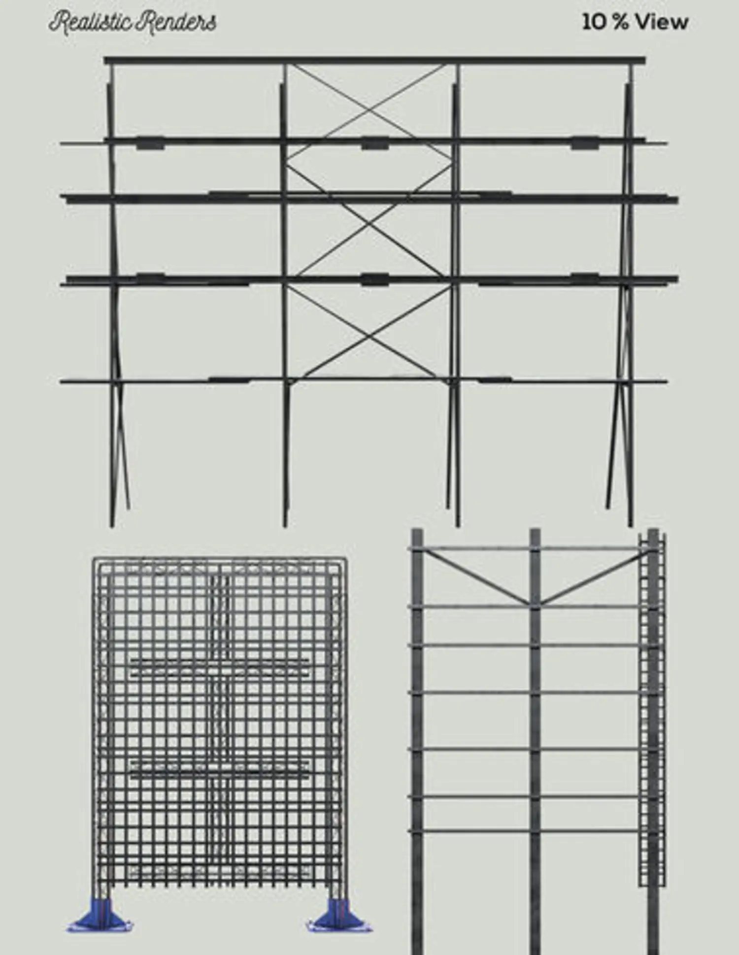 501 复古跑马灯广告牌建筑支架效果元素形状后设计素材 PNG格式