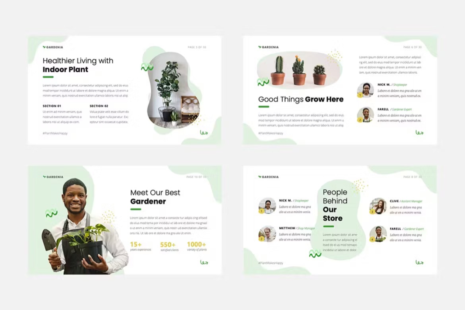 1003 森系绿植花卉主题演讲Keynote模板 Gardenia – Garden & Plant Keynote Template