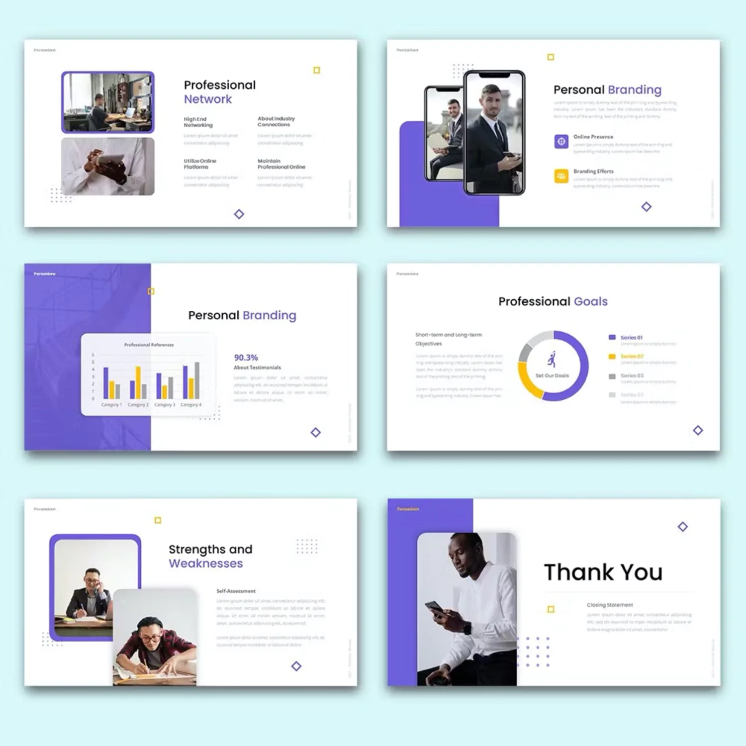 1005 毕业论文答辩学术教育个人作品集PPT+Keynote模板 Personiora – Personal Resume Keynote Template