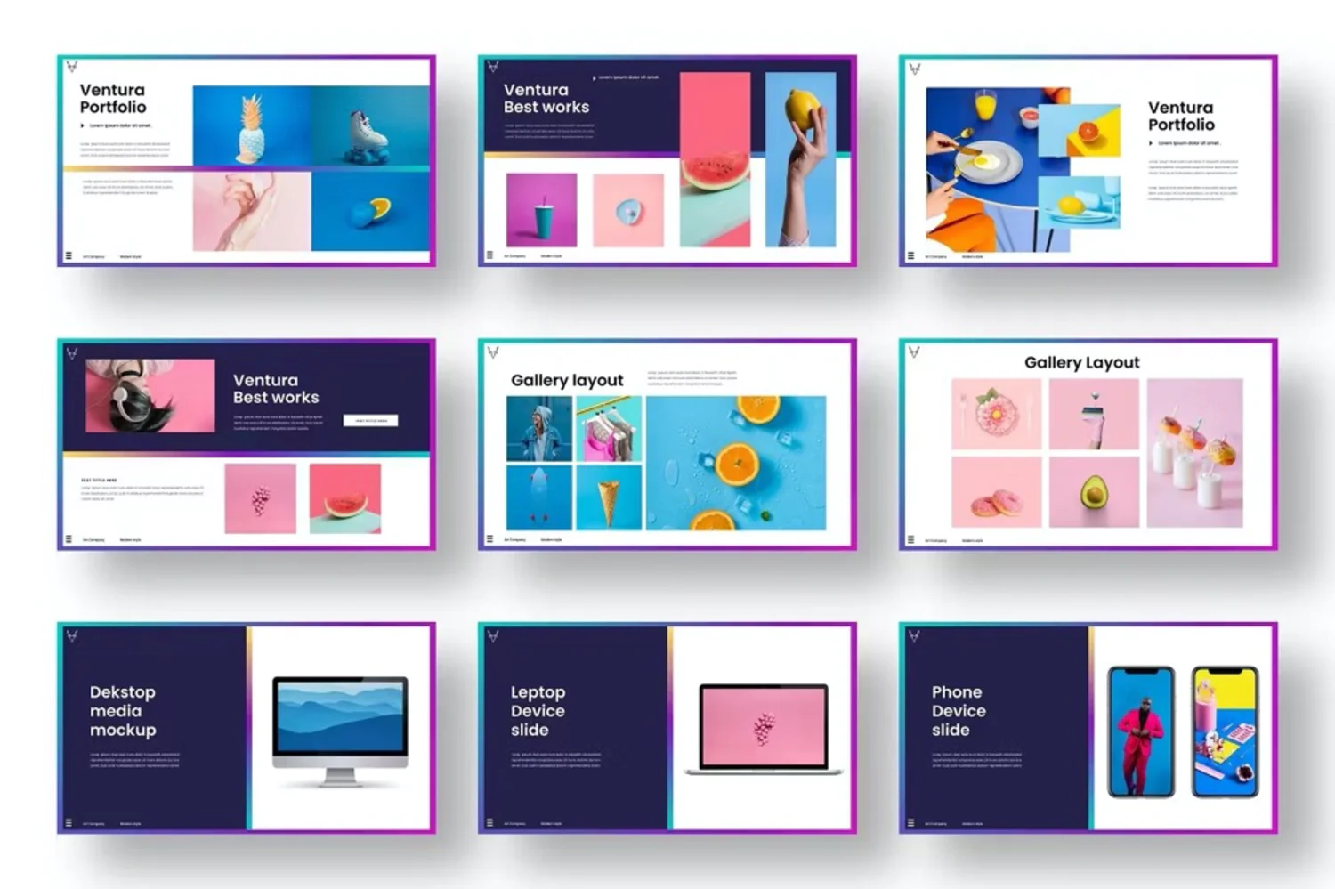 1010 渐变商业营销策划论文学术研究报告答辩PPT模板 Venture – Business PowerPoint Template