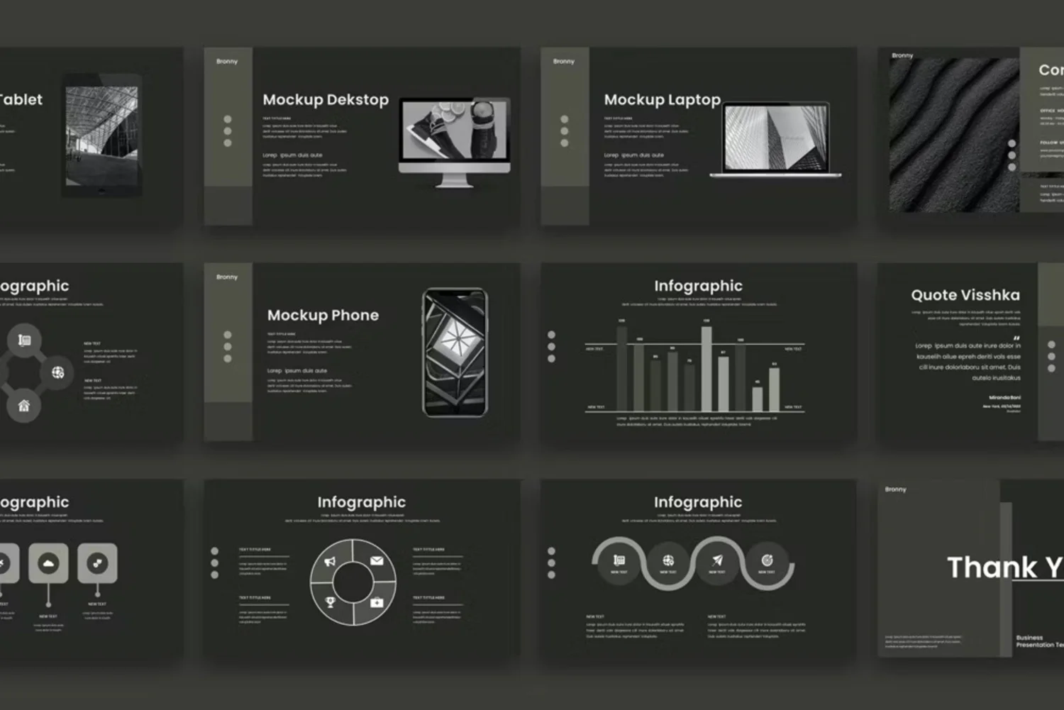 1014 深色商务论文学术研究报告答辩PPT+Keynote模板 Bronny – Business PowerPoint Template