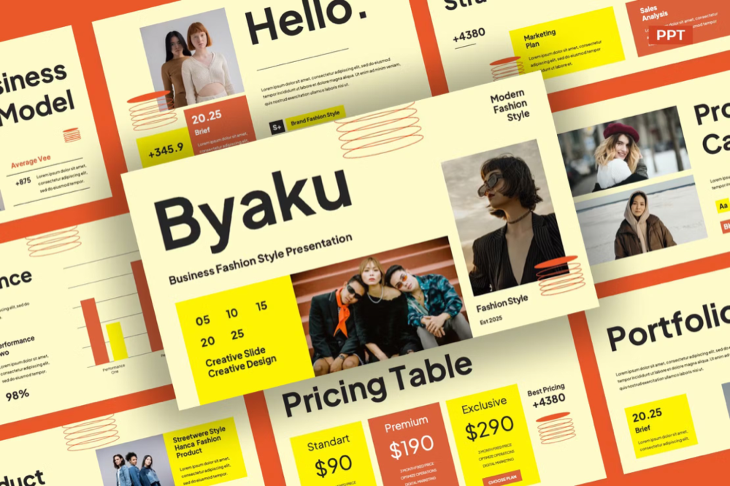 1017 现代时尚风格公司介绍PPT幻灯片模板 BYAKU – Business Fashion Style Powerpoint Template