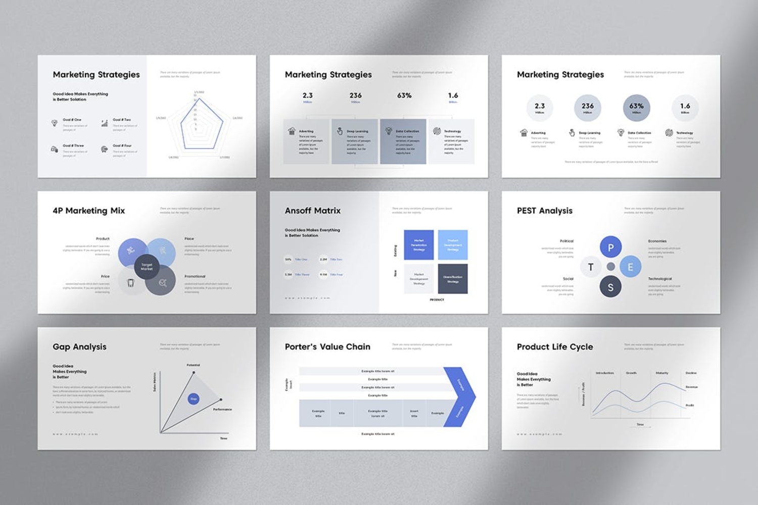 2116 简洁商务营销方案市场调查分析数据报告演示PPT+Keynote模板 Mareting Plan Presentation Template@GOOODME.COM