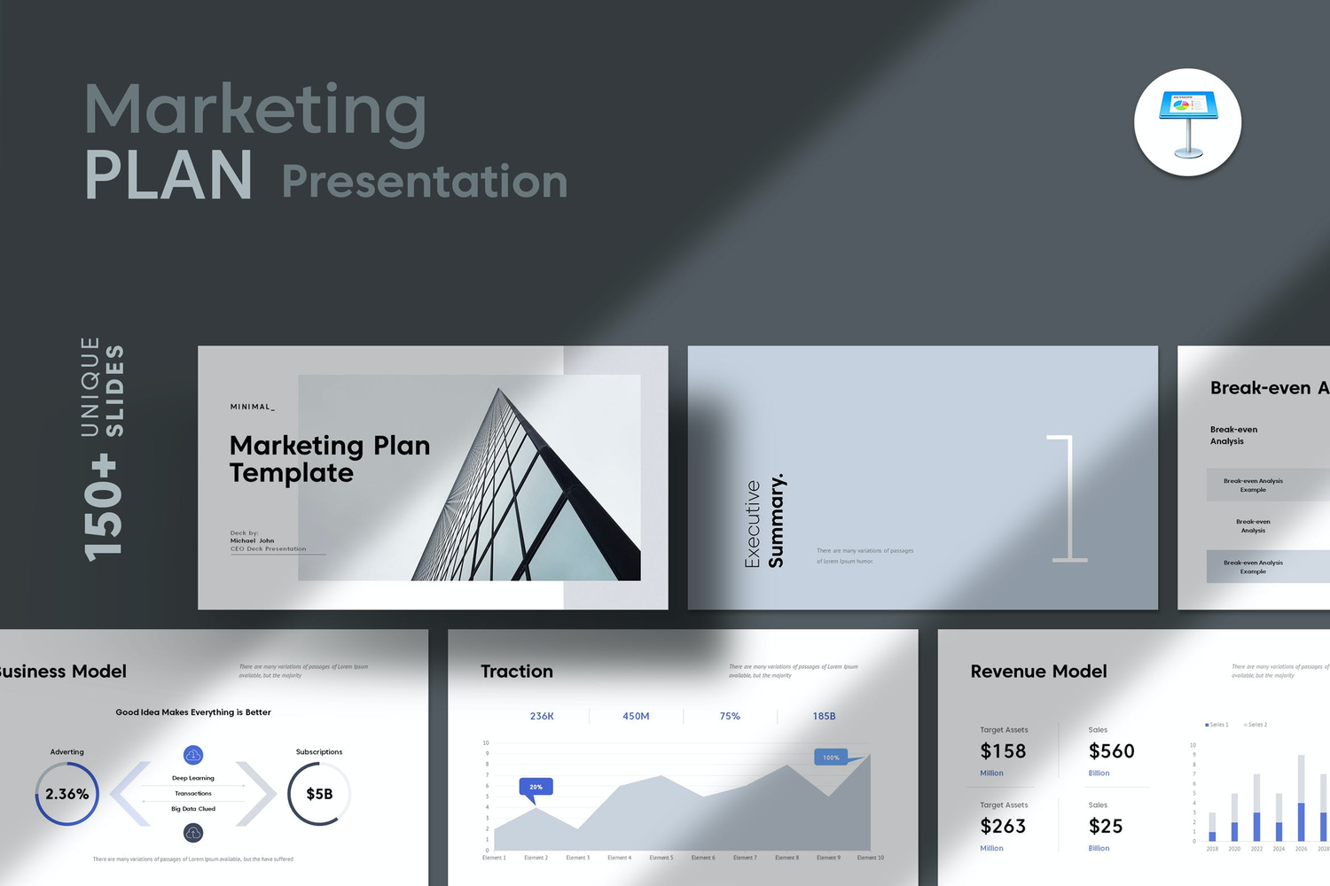 2116 简洁商务营销方案市场调查分析数据报告演示PPT+Keynote模板 Mareting Plan Presentation Template@GOOODME.COM