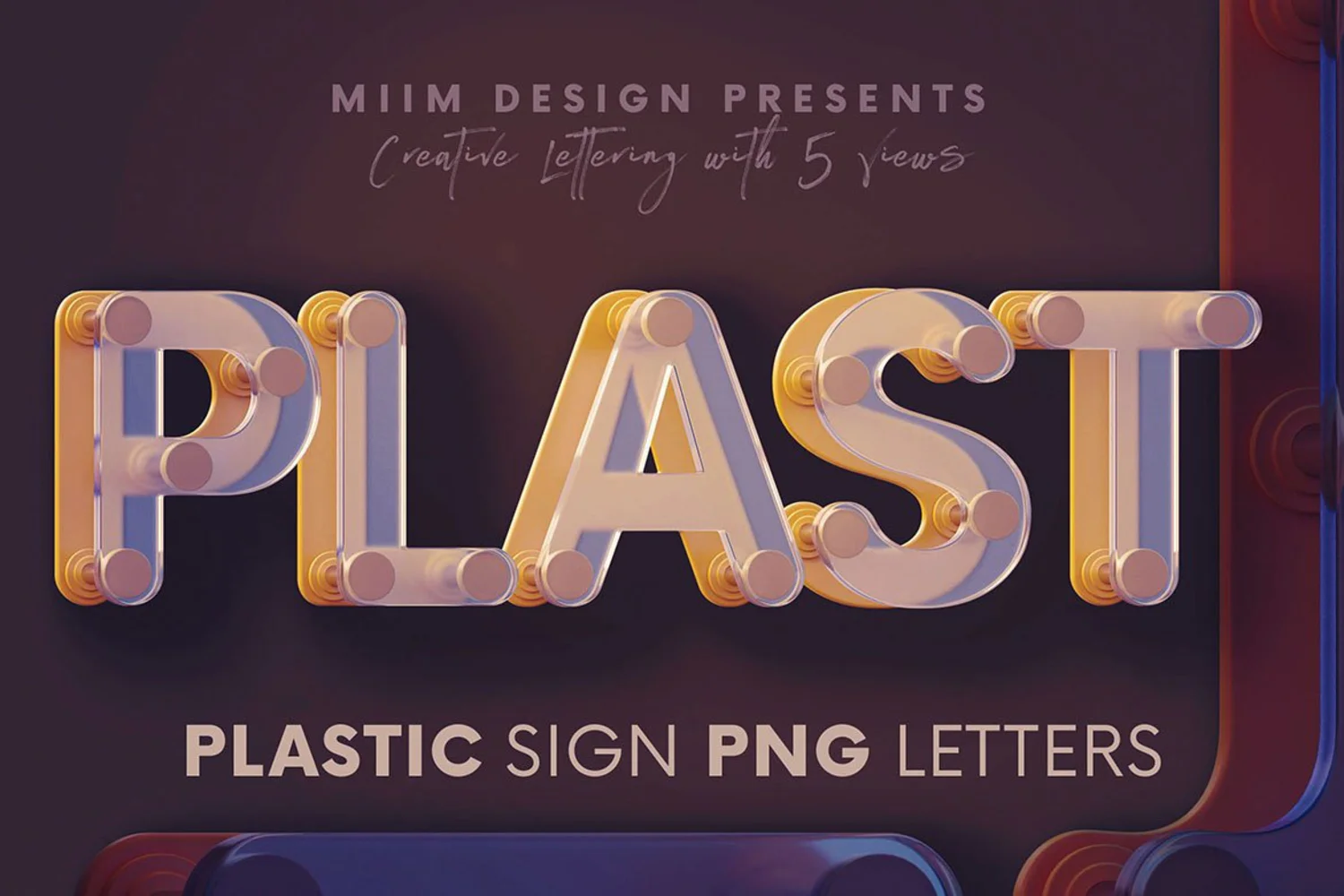 2061 3D双层亚克力文字立体模型PNG免抠素材包 Plastic Sign – 3D Lettering