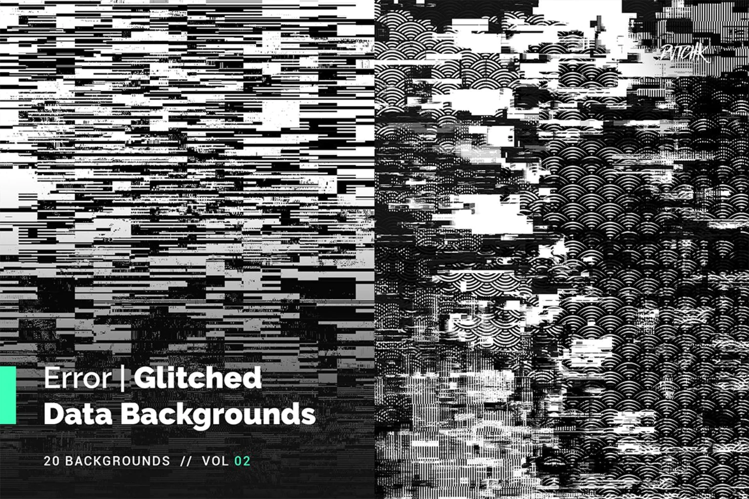 2069 40款高清故障失真信号丢失背景素材 Error Glitched Data Bgs Vol. 02