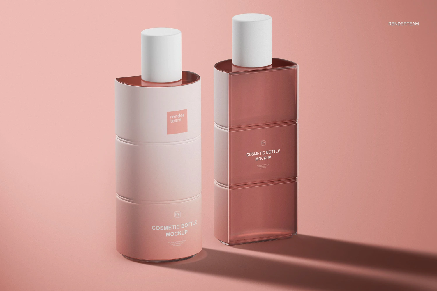 2073 化妆品瓶香水半瓶设计包装设计样机 (psd)Perfume Packaging Mockup
