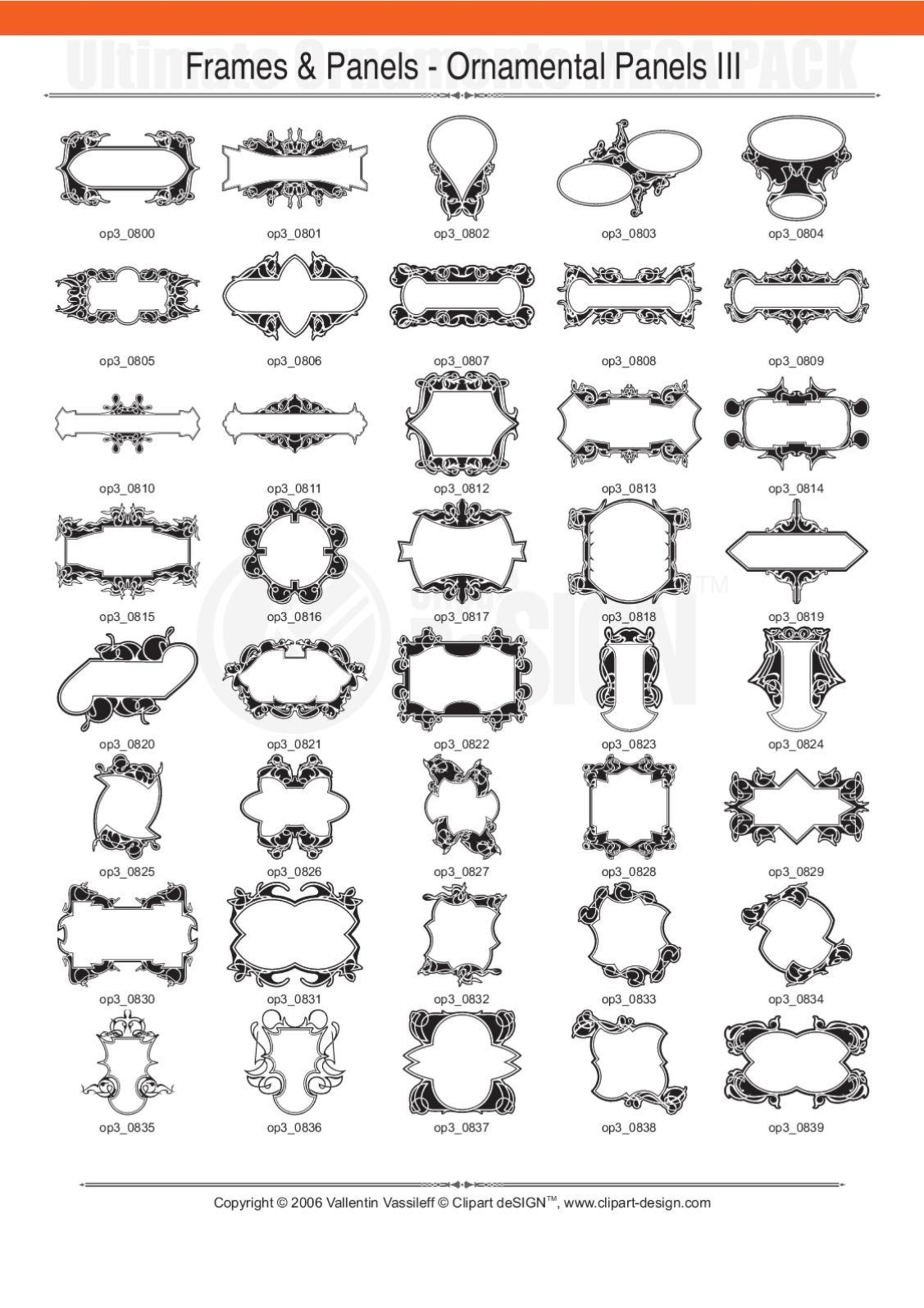 2081 12800款矢量简笔画花纹图案设计装饰元素合集包Ultimate Ornaments Mega Pack