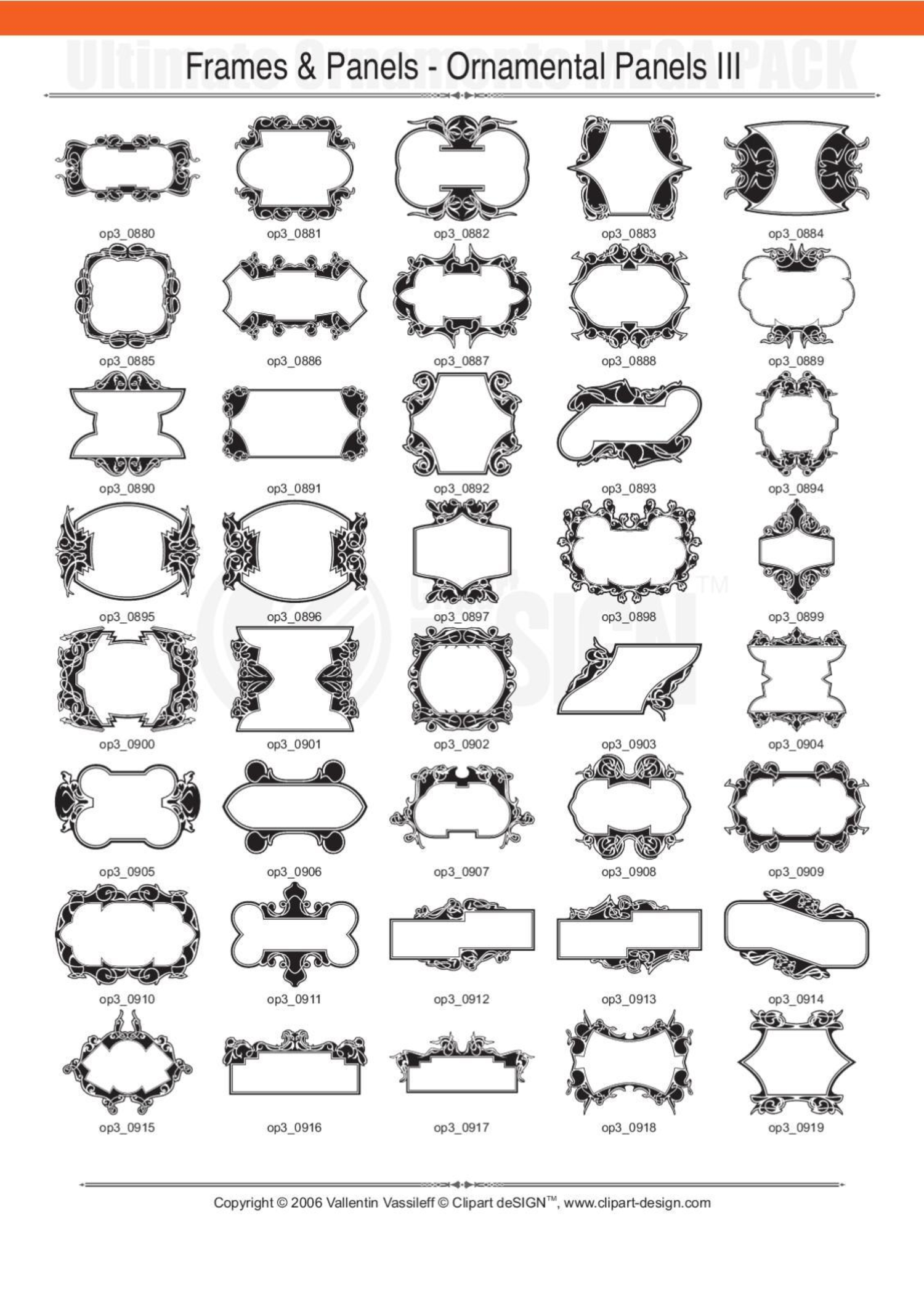 2081 12800款矢量简笔画花纹图案设计装饰元素合集包Ultimate Ornaments Mega Pack