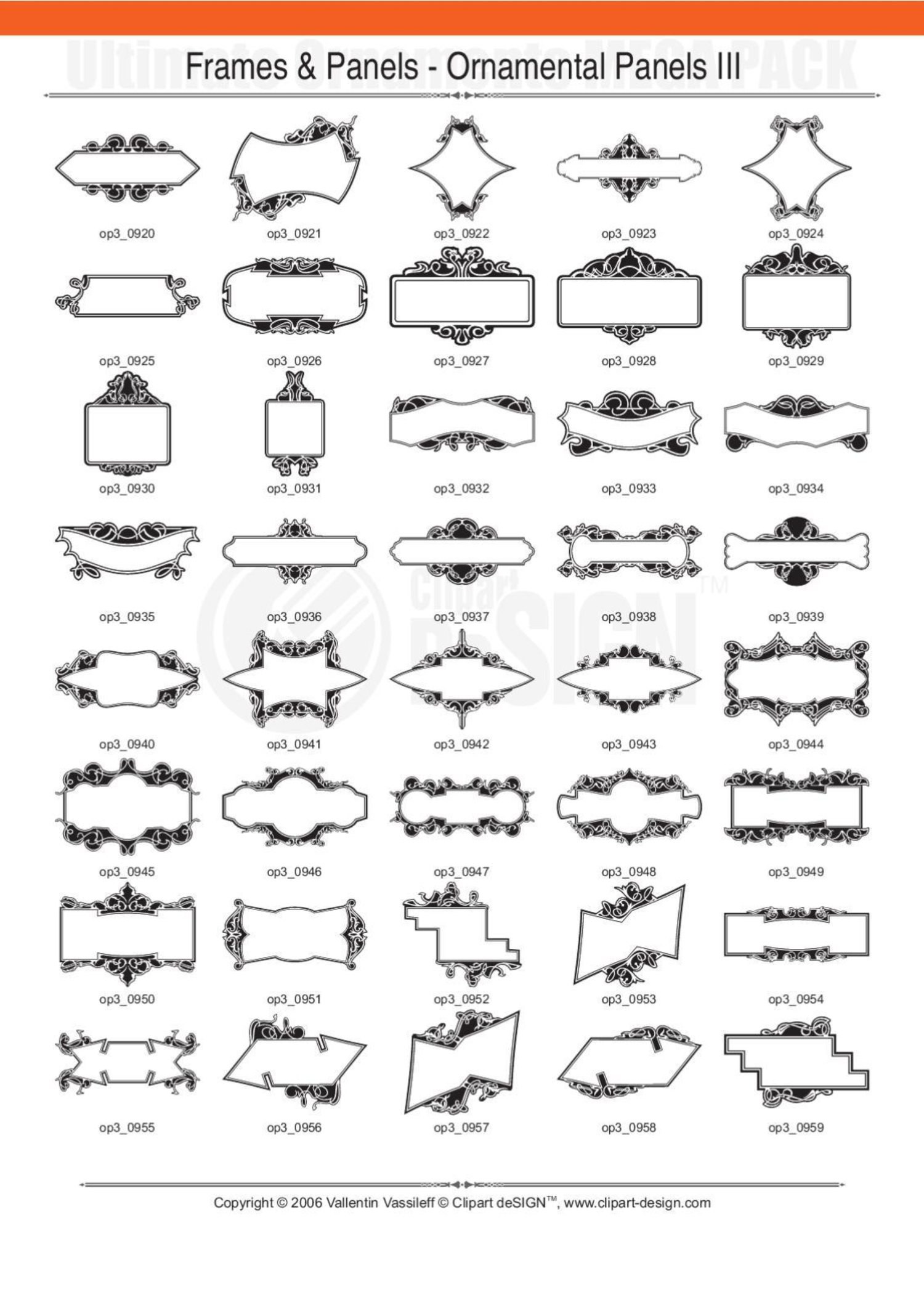 2081 12800款矢量简笔画花纹图案设计装饰元素合集包Ultimate Ornaments Mega Pack