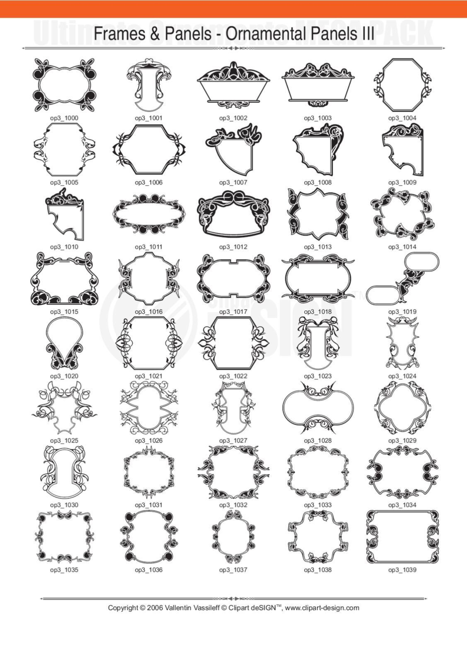 2081 12800款矢量简笔画花纹图案设计装饰元素合集包Ultimate Ornaments Mega Pack