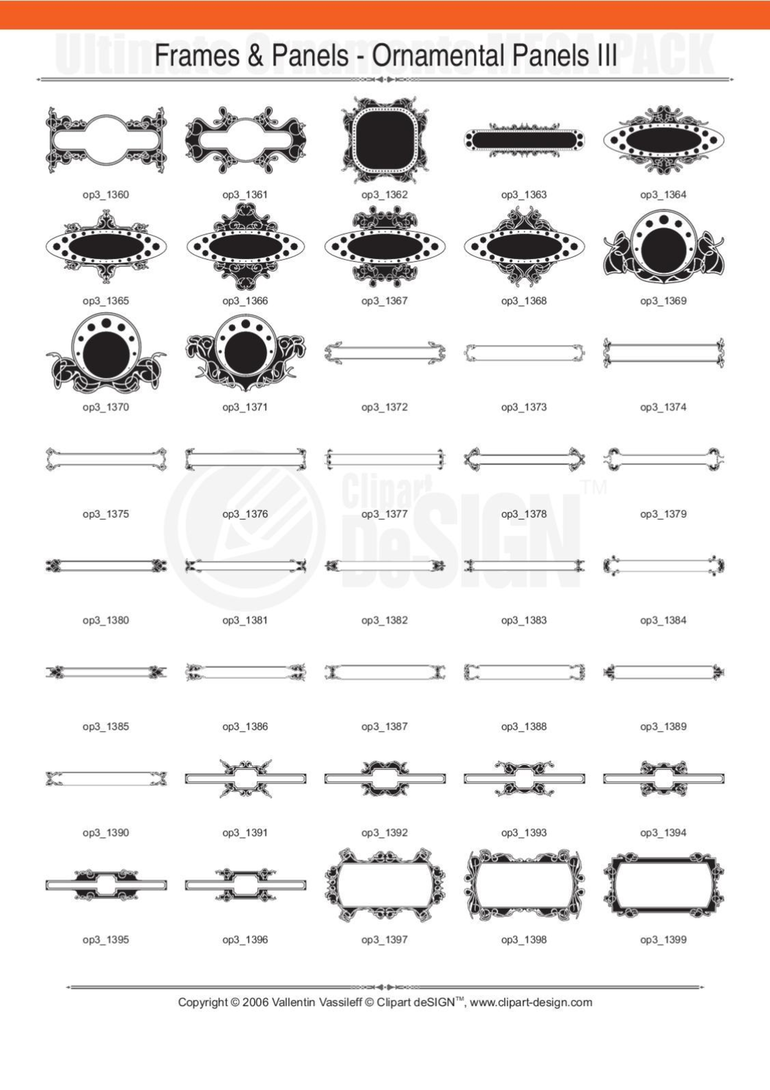 2081 12800款矢量简笔画花纹图案设计装饰元素合集包Ultimate Ornaments Mega Pack