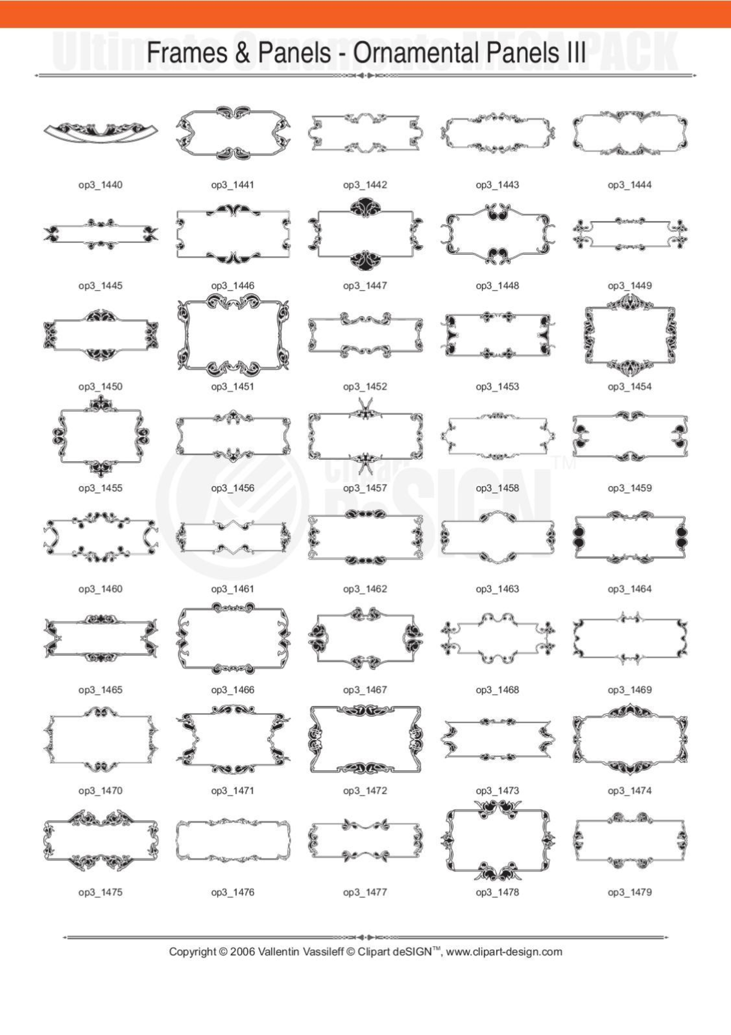 2081 12800款矢量简笔画花纹图案设计装饰元素合集包Ultimate Ornaments Mega Pack