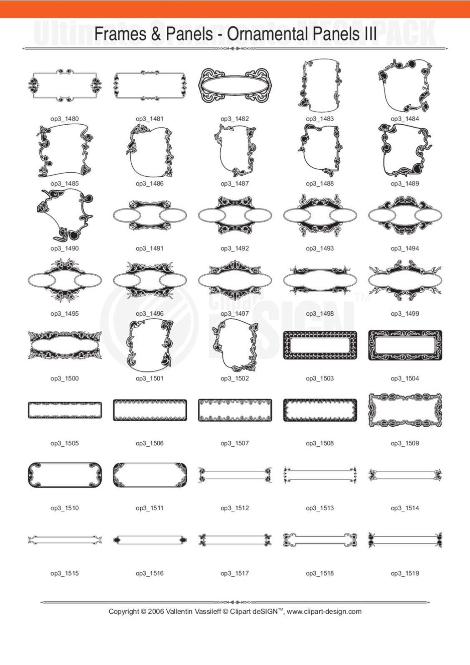 2081 12800款矢量简笔画花纹图案设计装饰元素合集包Ultimate Ornaments Mega Pack