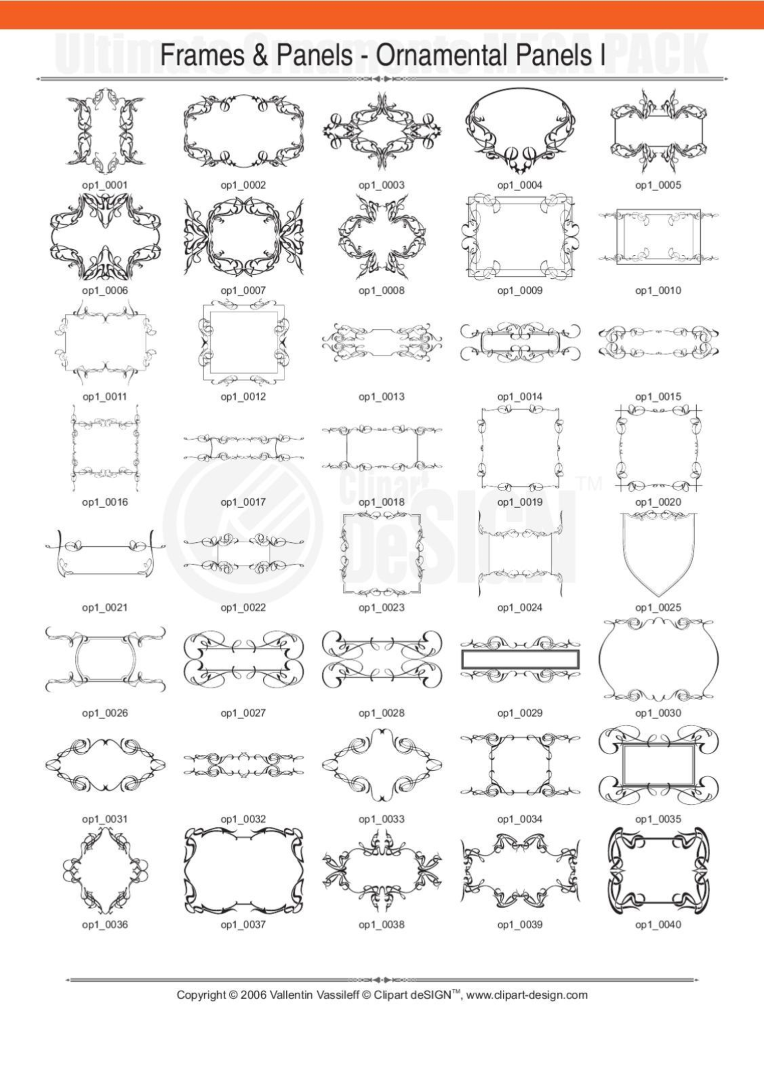 2081 12800款矢量简笔画花纹图案设计装饰元素合集包Ultimate Ornaments Mega Pack