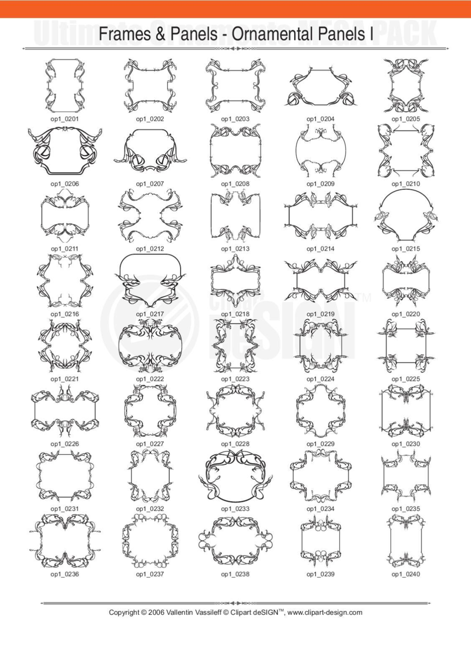 2081 12800款矢量简笔画花纹图案设计装饰元素合集包Ultimate Ornaments Mega Pack