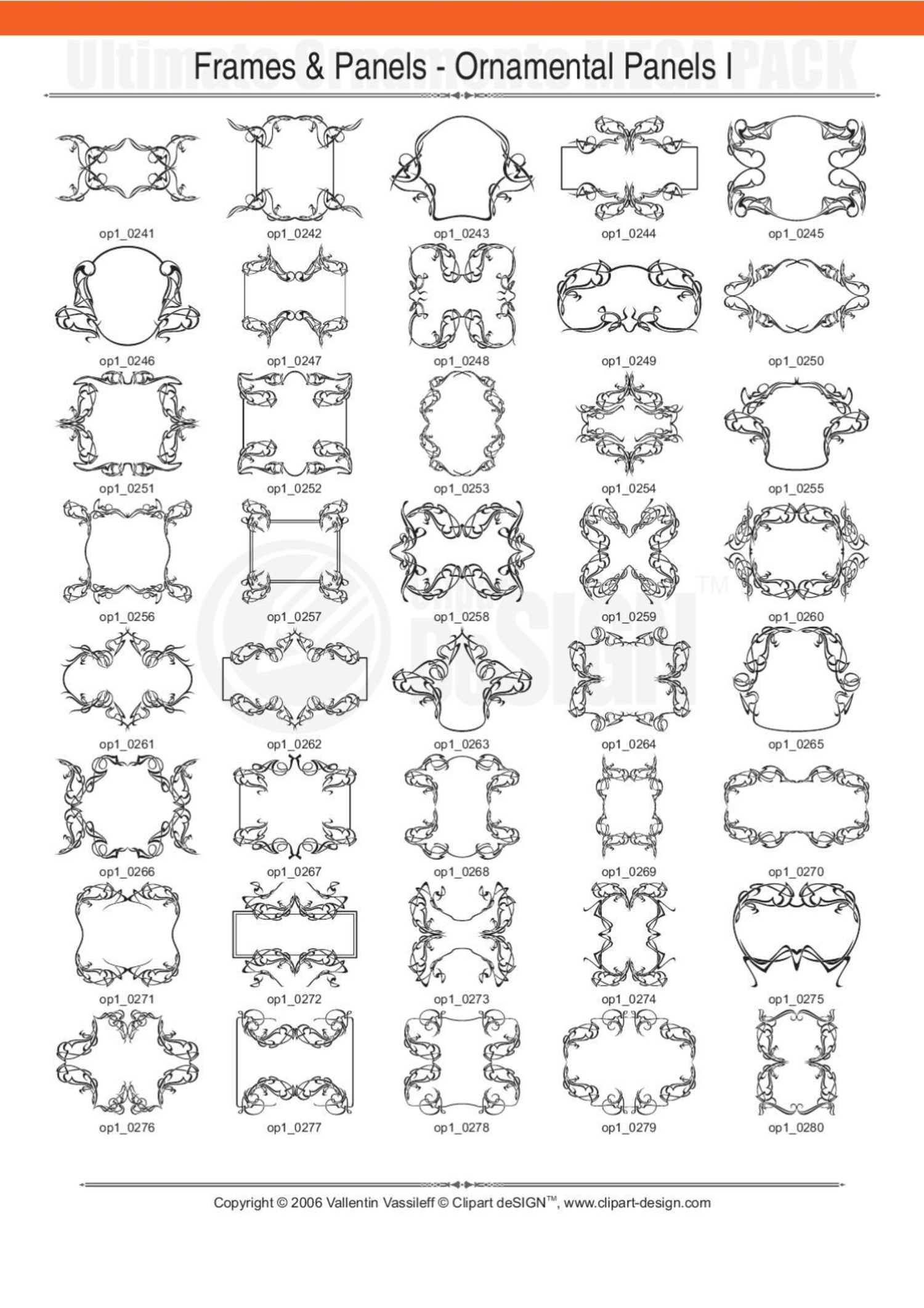 2081 12800款矢量简笔画花纹图案设计装饰元素合集包Ultimate Ornaments Mega Pack