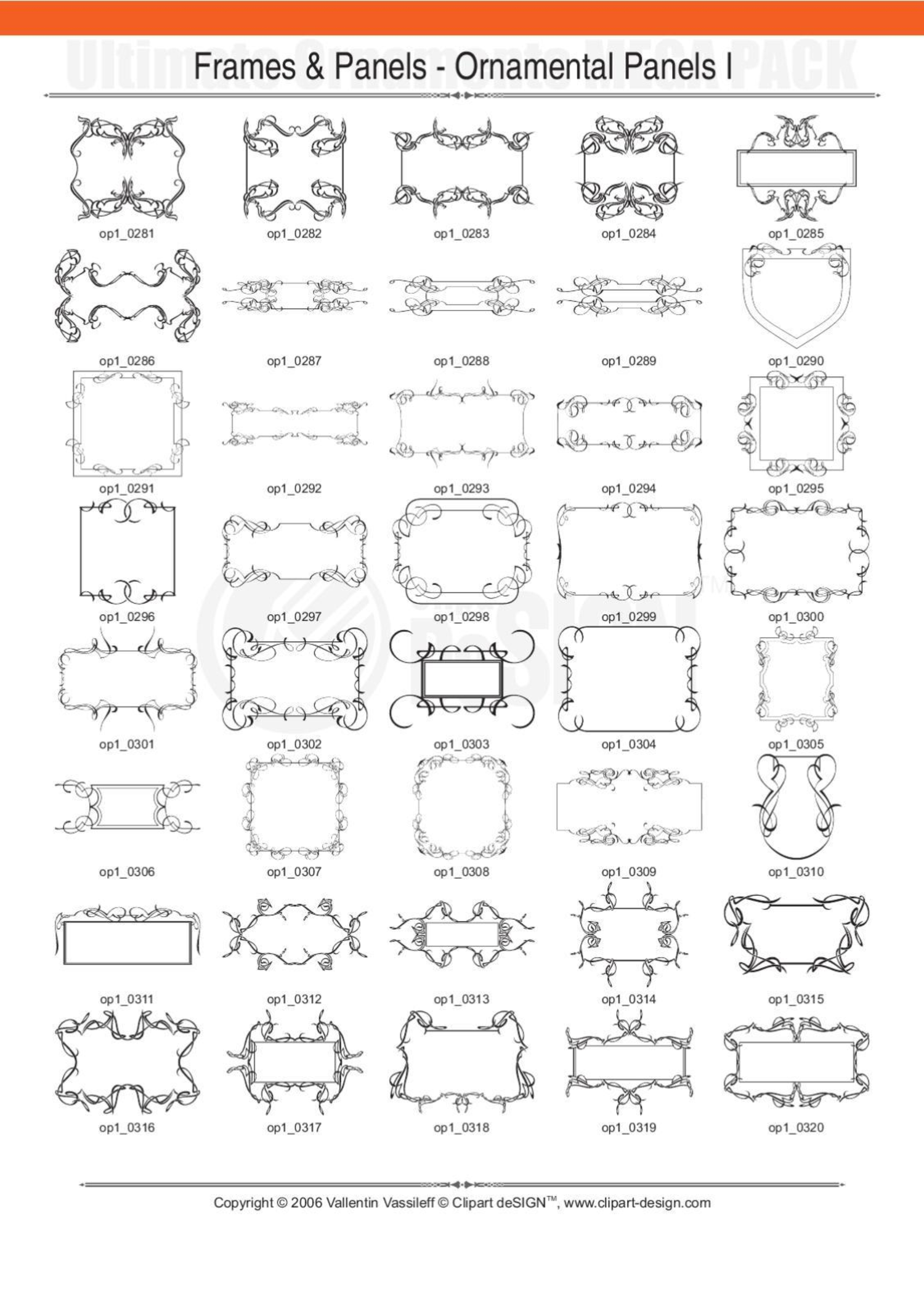 2081 12800款矢量简笔画花纹图案设计装饰元素合集包Ultimate Ornaments Mega Pack