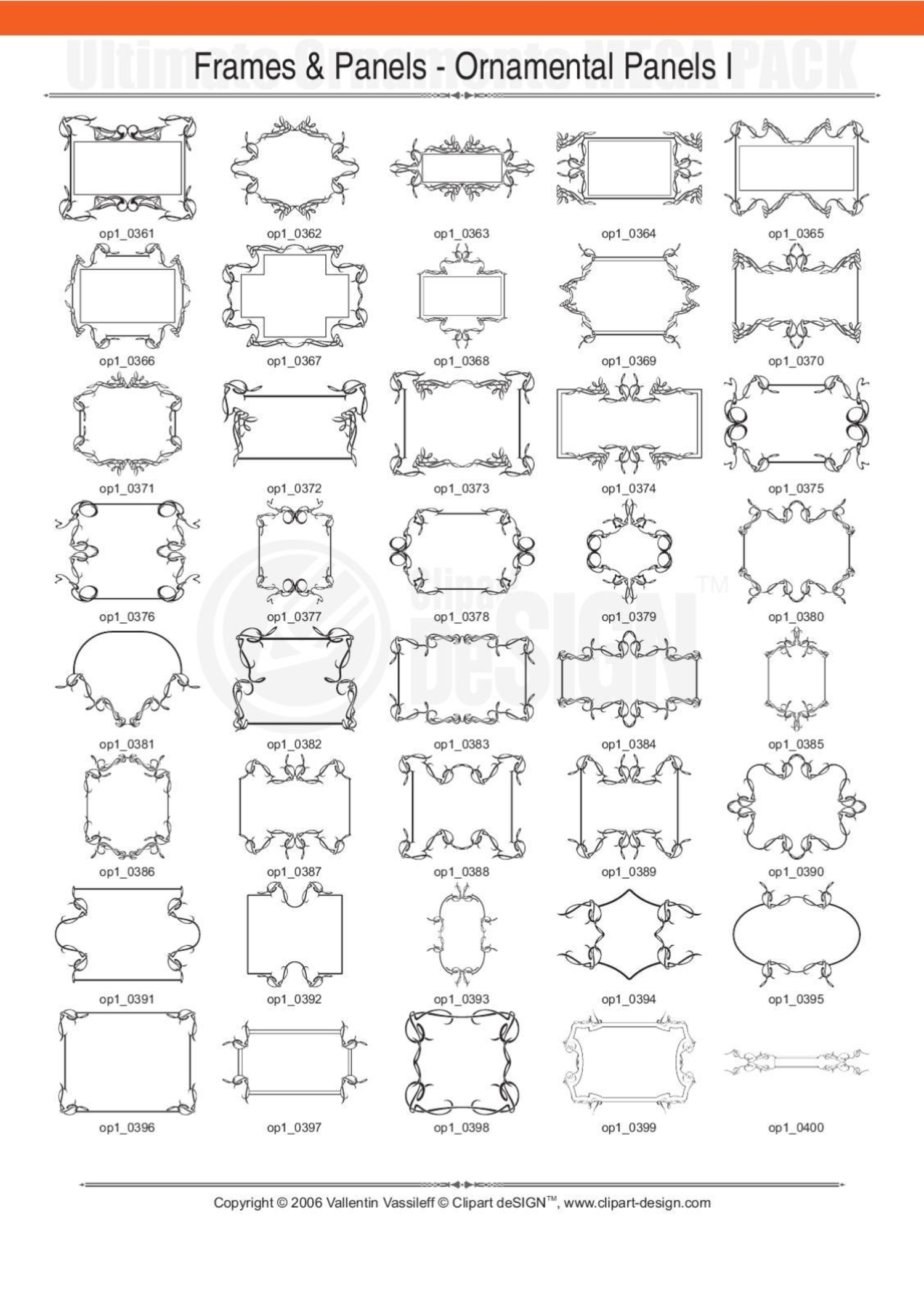 2081 12800款矢量简笔画花纹图案设计装饰元素合集包Ultimate Ornaments Mega Pack