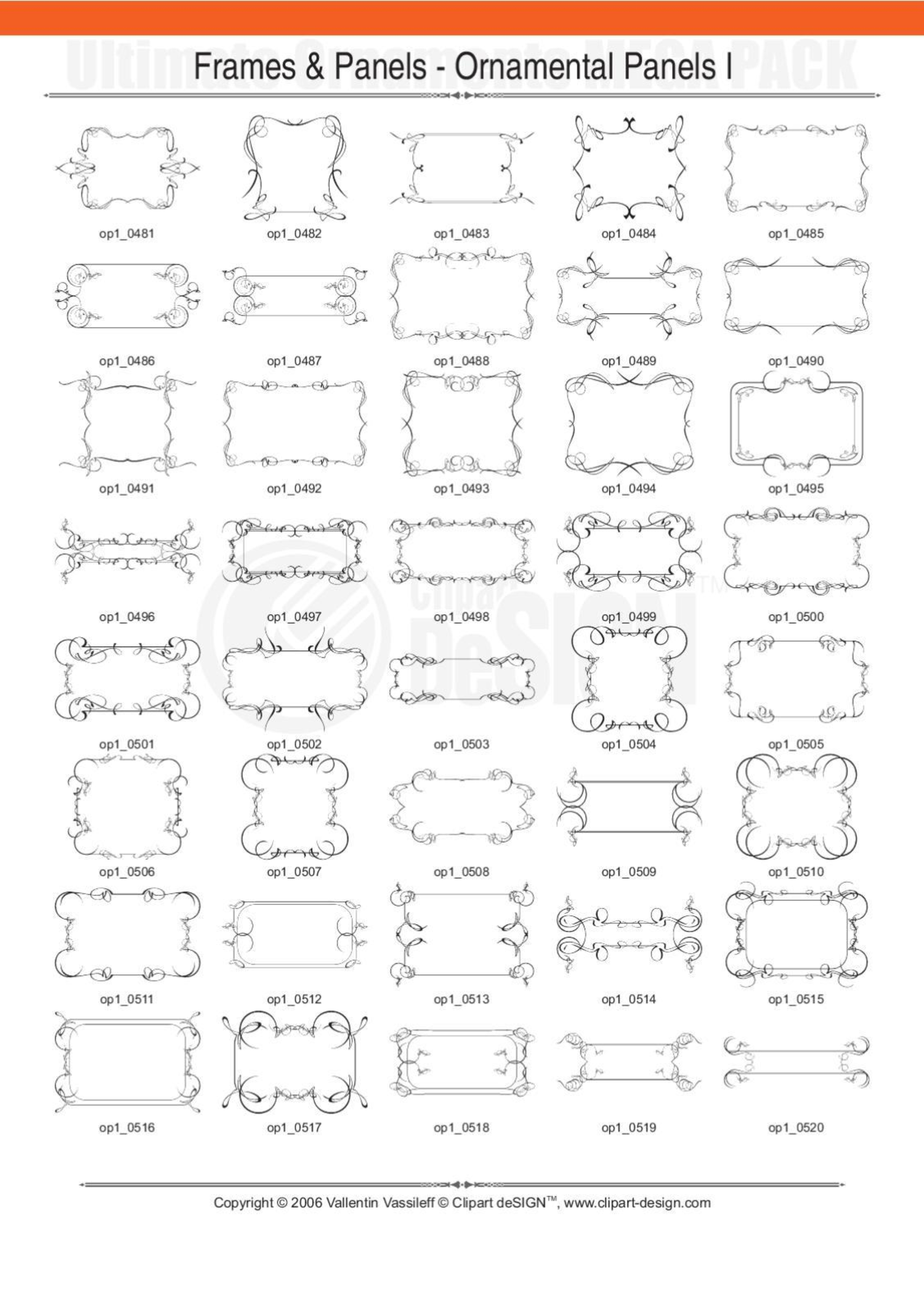 2081 12800款矢量简笔画花纹图案设计装饰元素合集包Ultimate Ornaments Mega Pack