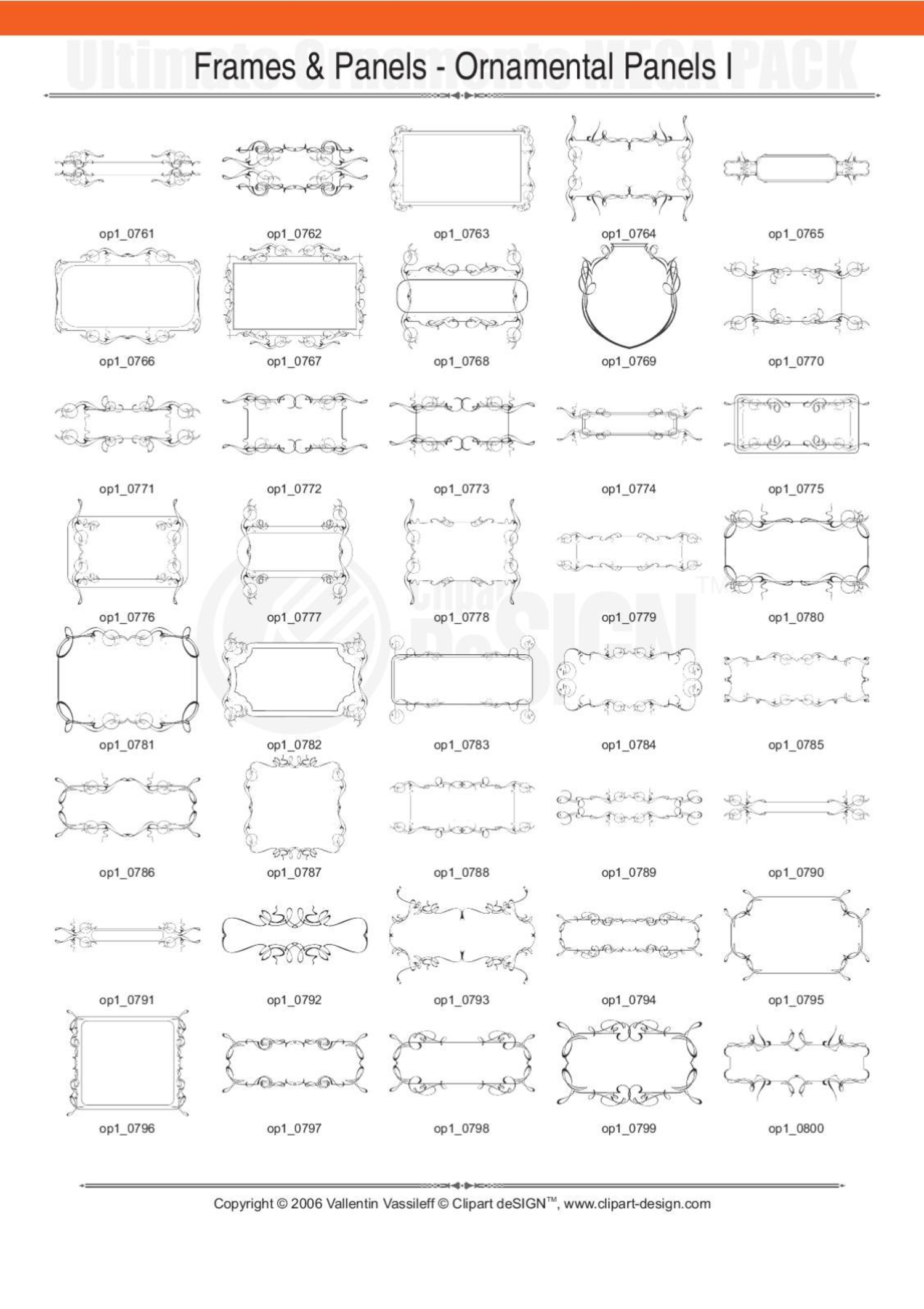 2081 12800款矢量简笔画花纹图案设计装饰元素合集包Ultimate Ornaments Mega Pack