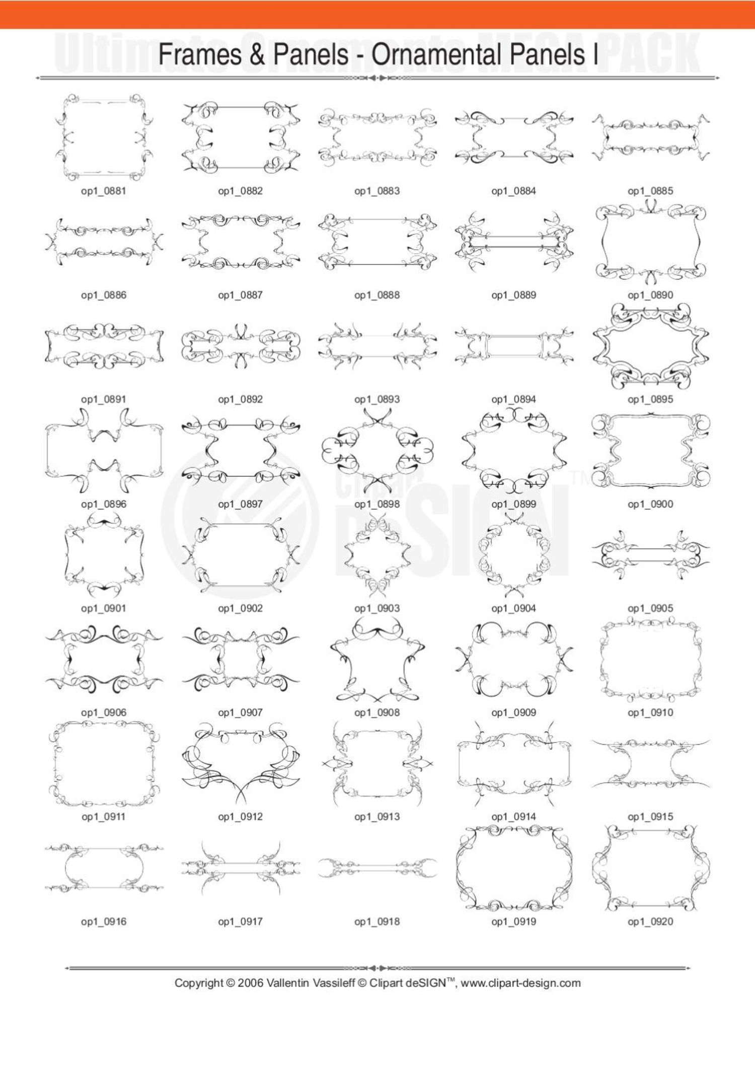 2081 12800款矢量简笔画花纹图案设计装饰元素合集包Ultimate Ornaments Mega Pack