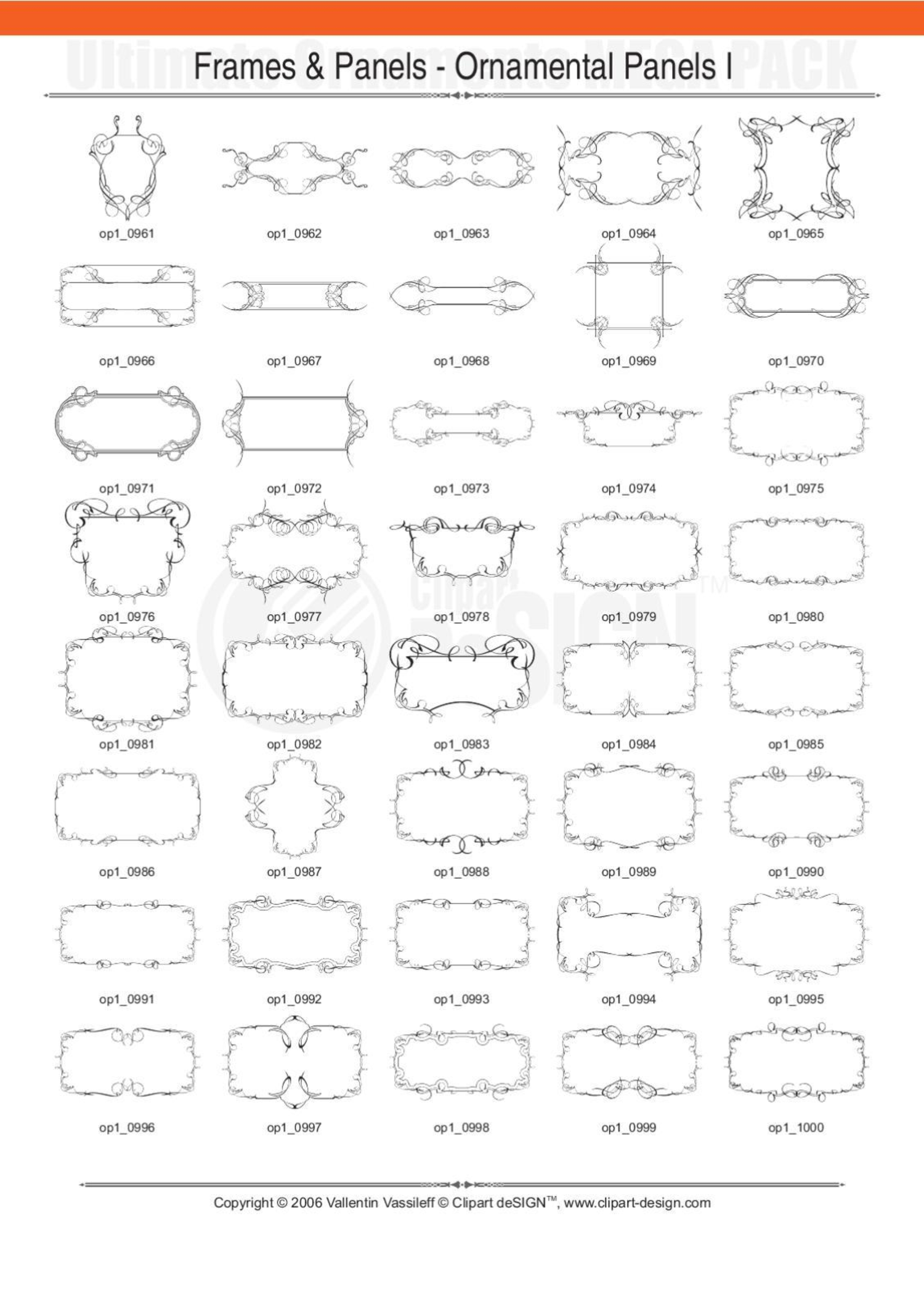 2081 12800款矢量简笔画花纹图案设计装饰元素合集包Ultimate Ornaments Mega Pack