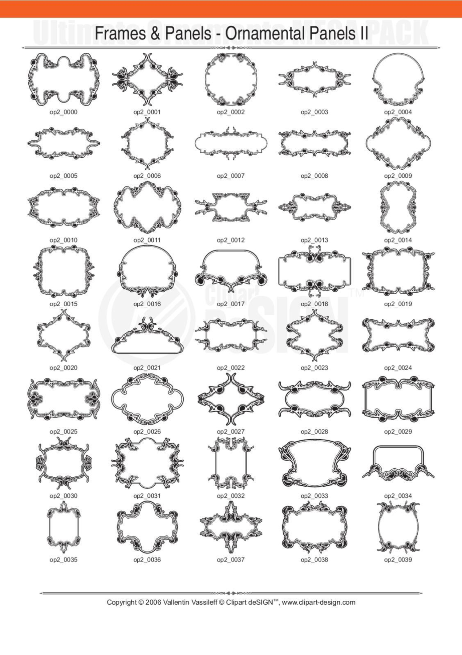 2081 12800款矢量简笔画花纹图案设计装饰元素合集包Ultimate Ornaments Mega Pack