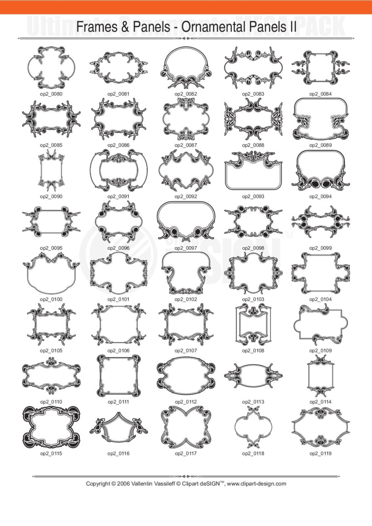 2081 12800款矢量简笔画花纹图案设计装饰元素合集包Ultimate Ornaments Mega Pack