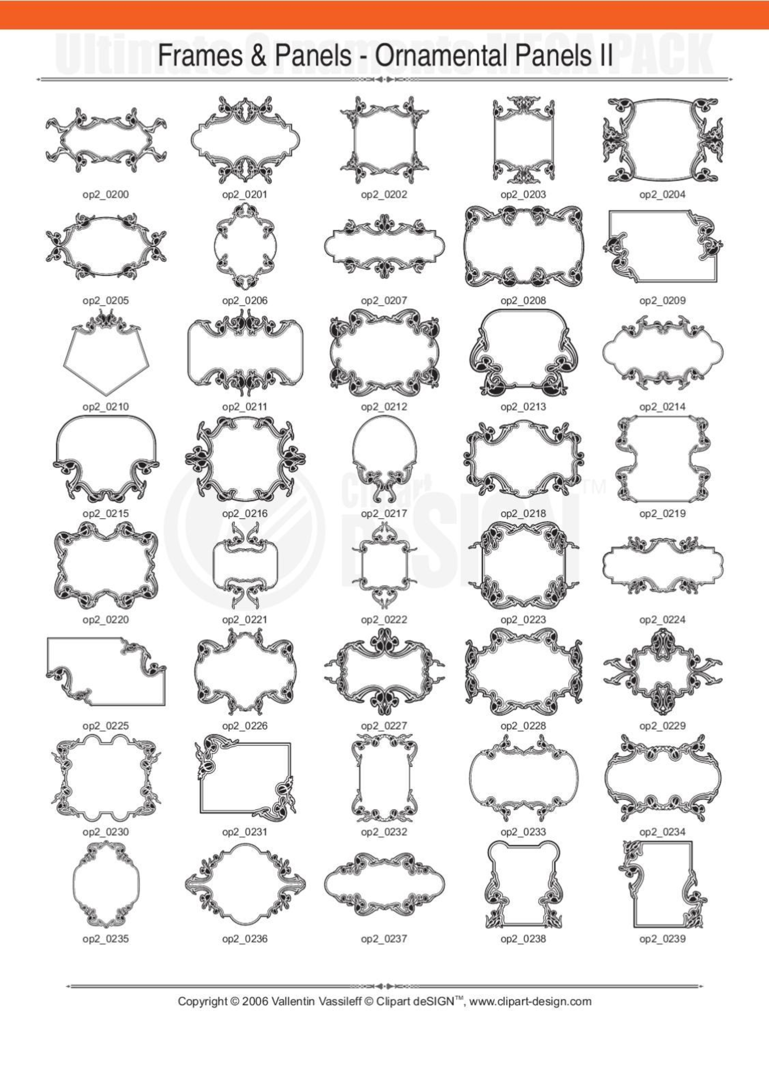 2081 12800款矢量简笔画花纹图案设计装饰元素合集包Ultimate Ornaments Mega Pack