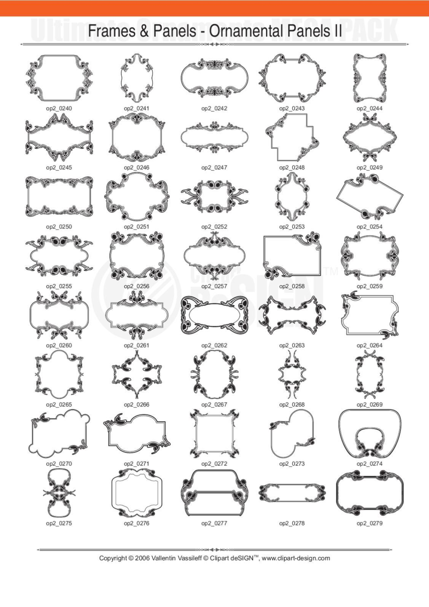 2081 12800款矢量简笔画花纹图案设计装饰元素合集包Ultimate Ornaments Mega Pack