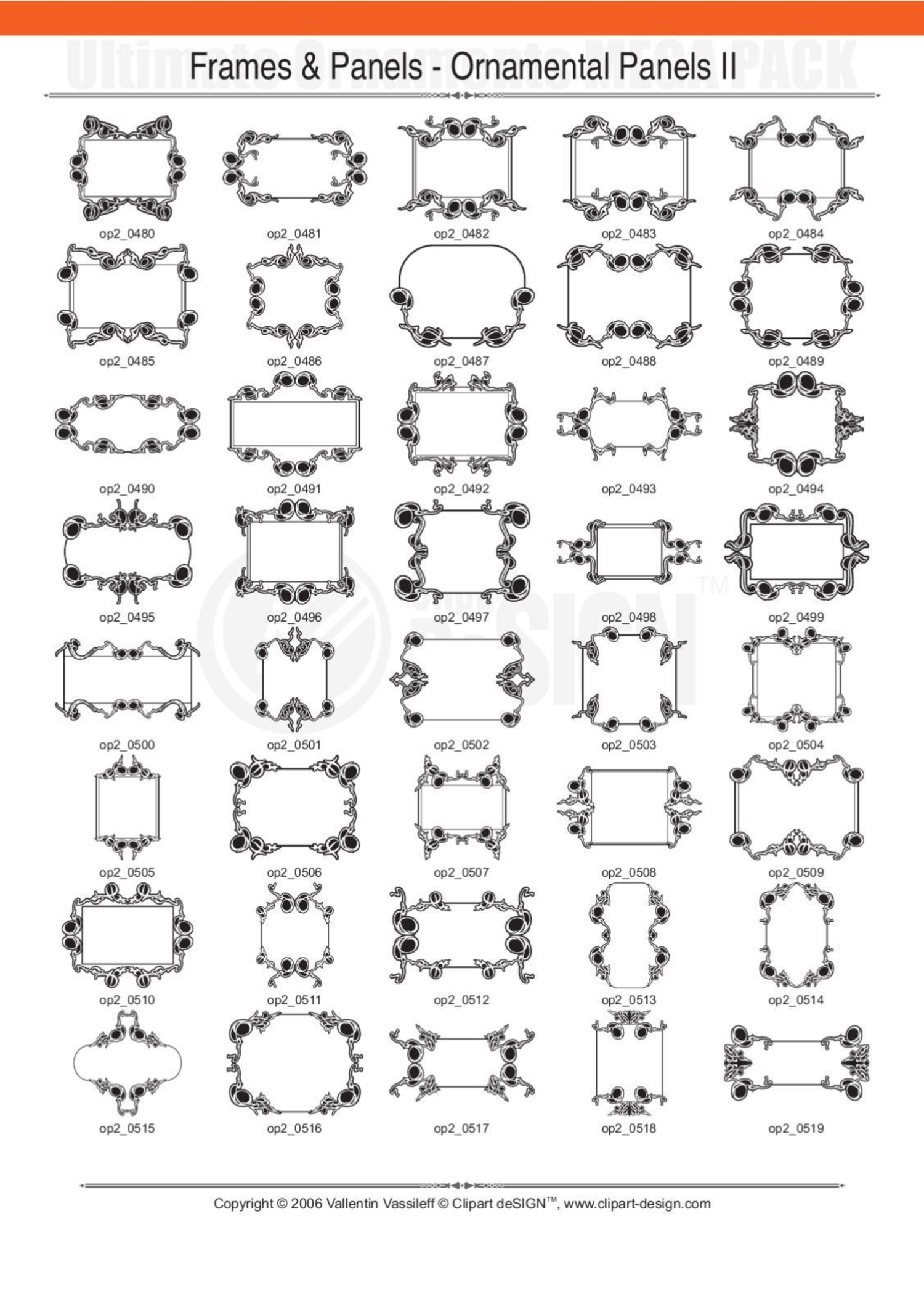 2081 12800款矢量简笔画花纹图案设计装饰元素合集包Ultimate Ornaments Mega Pack