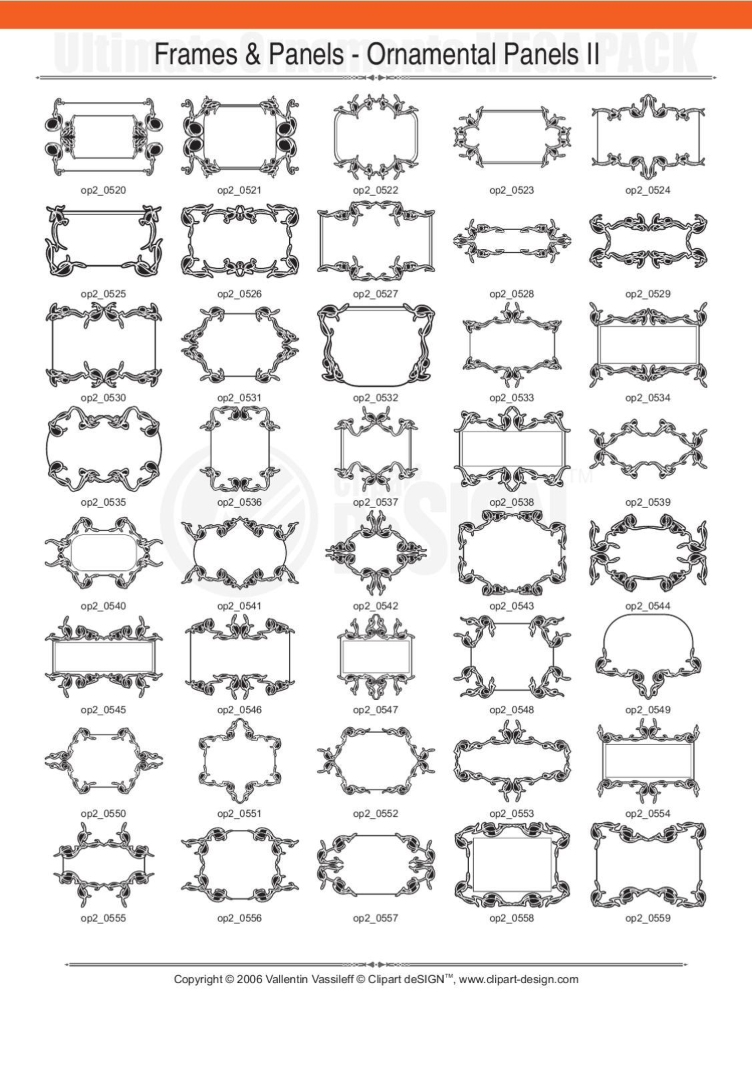 2081 12800款矢量简笔画花纹图案设计装饰元素合集包Ultimate Ornaments Mega Pack