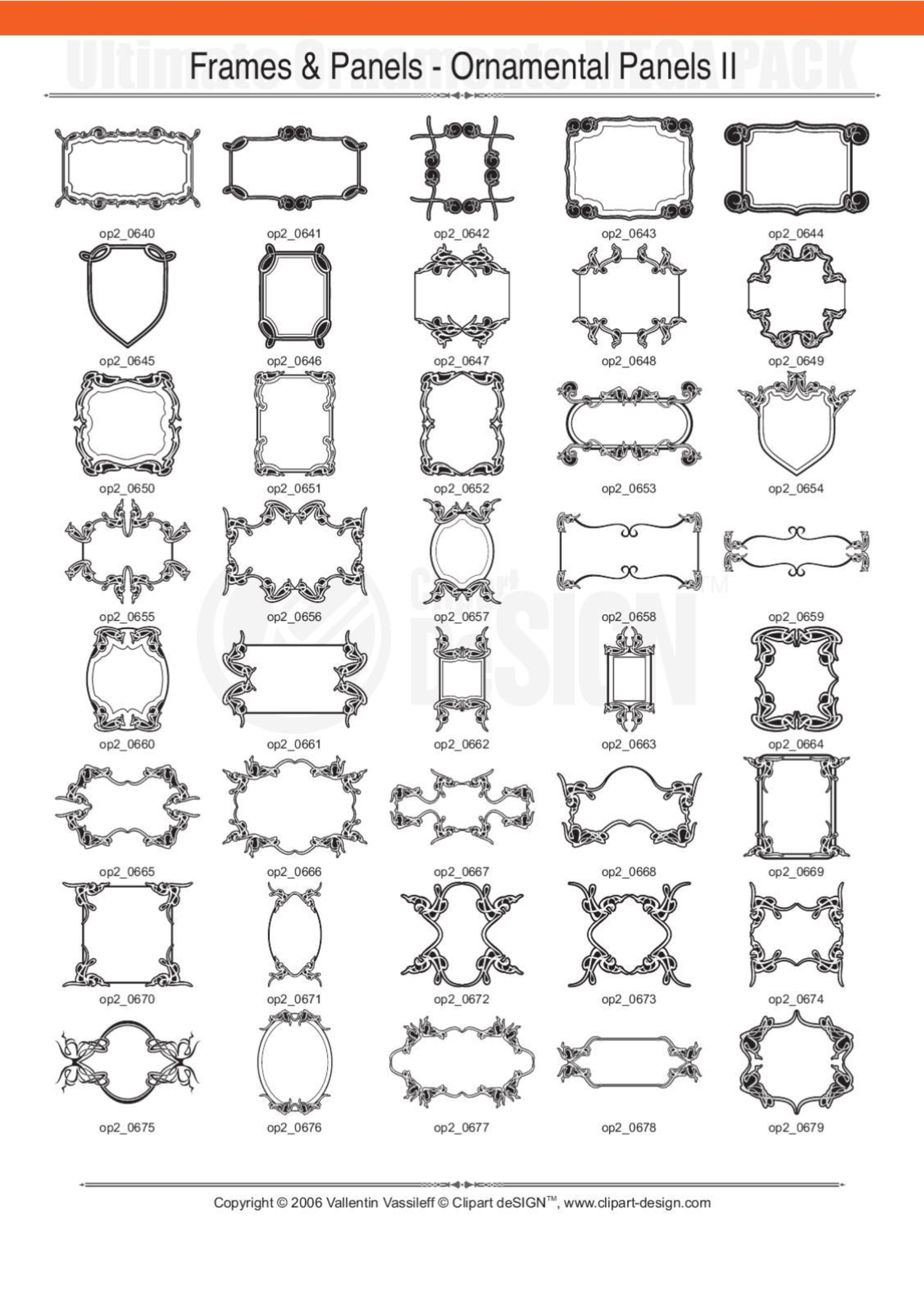 2081 12800款矢量简笔画花纹图案设计装饰元素合集包Ultimate Ornaments Mega Pack