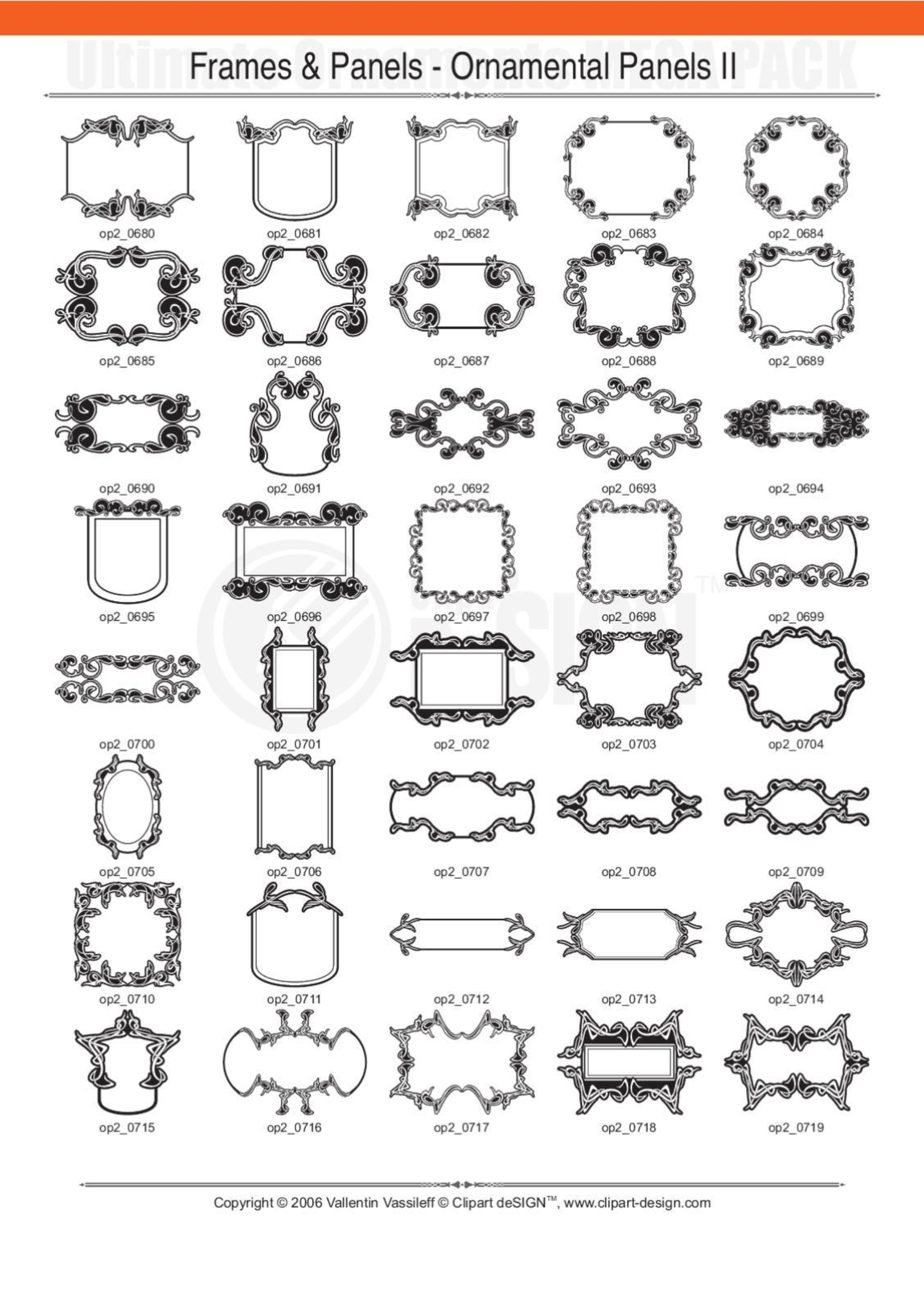 2081 12800款矢量简笔画花纹图案设计装饰元素合集包Ultimate Ornaments Mega Pack