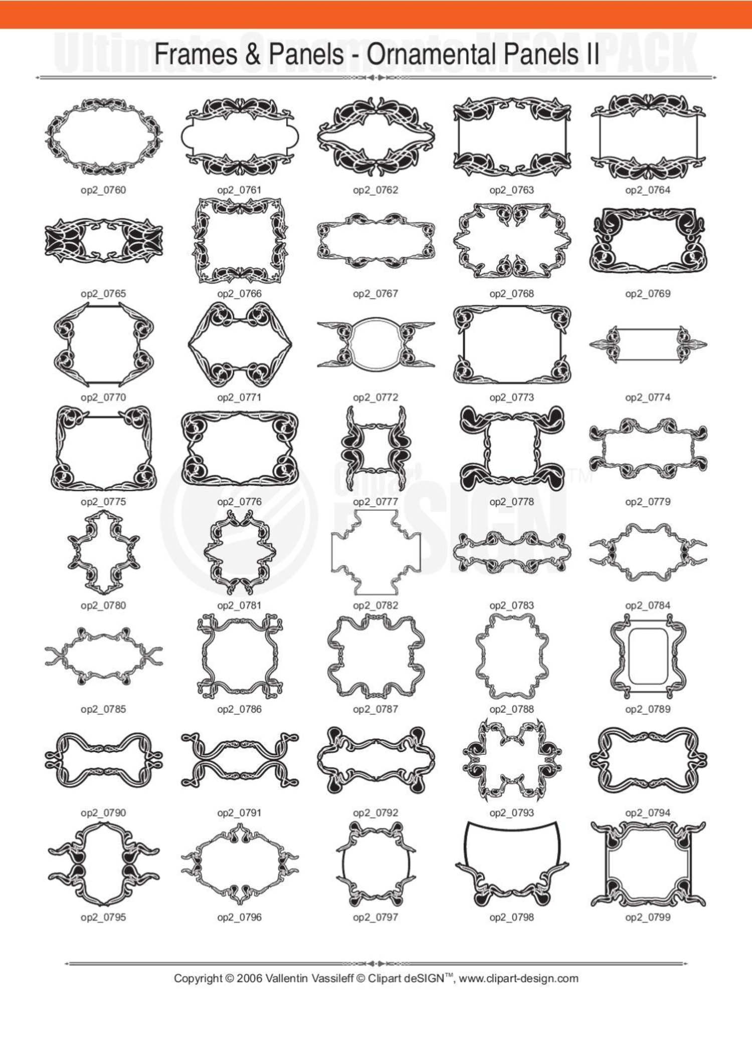 2081 12800款矢量简笔画花纹图案设计装饰元素合集包Ultimate Ornaments Mega Pack