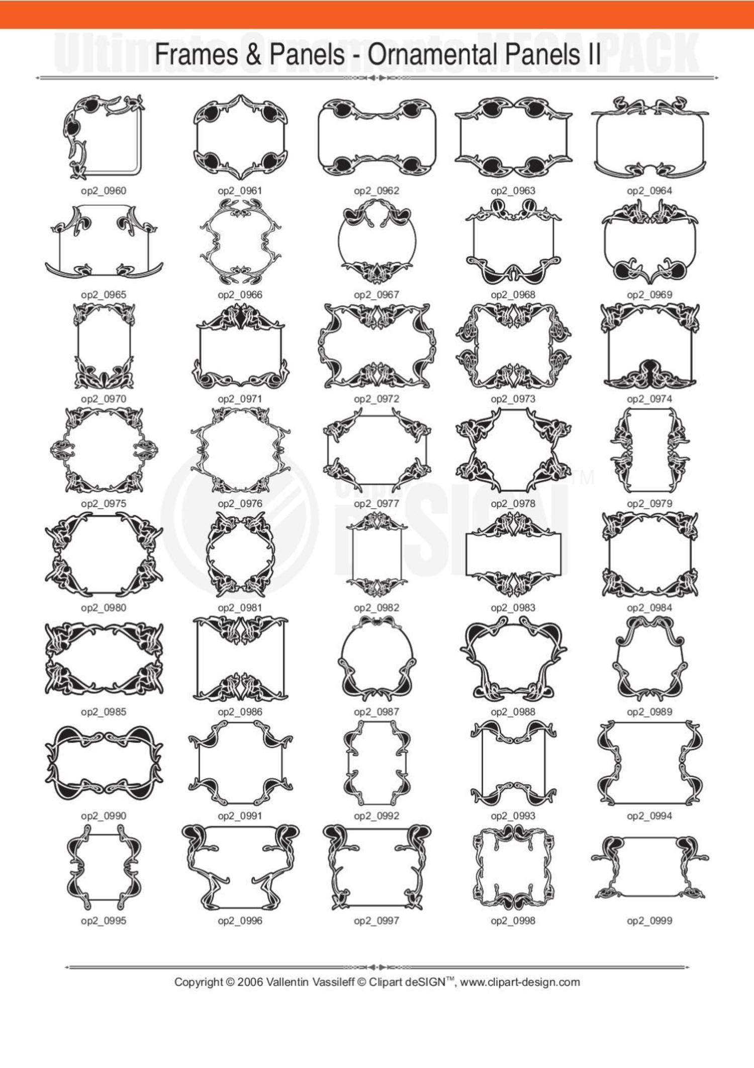 2081 12800款矢量简笔画花纹图案设计装饰元素合集包Ultimate Ornaments Mega Pack