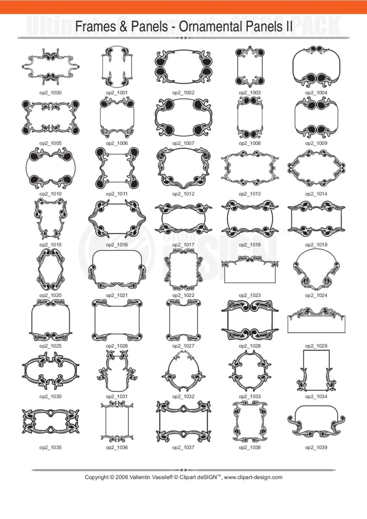 2081 12800款矢量简笔画花纹图案设计装饰元素合集包Ultimate Ornaments Mega Pack