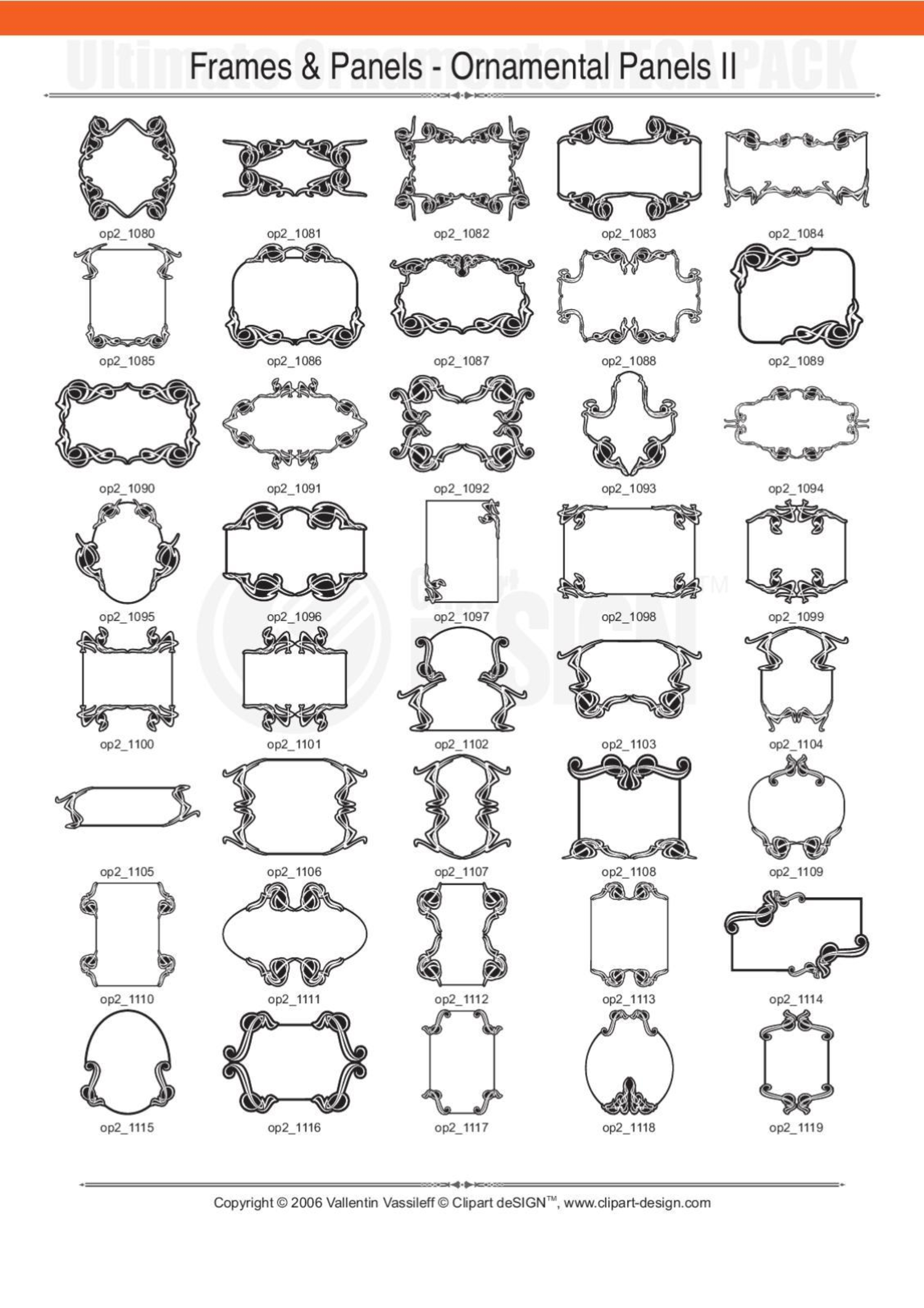 2081 12800款矢量简笔画花纹图案设计装饰元素合集包Ultimate Ornaments Mega Pack