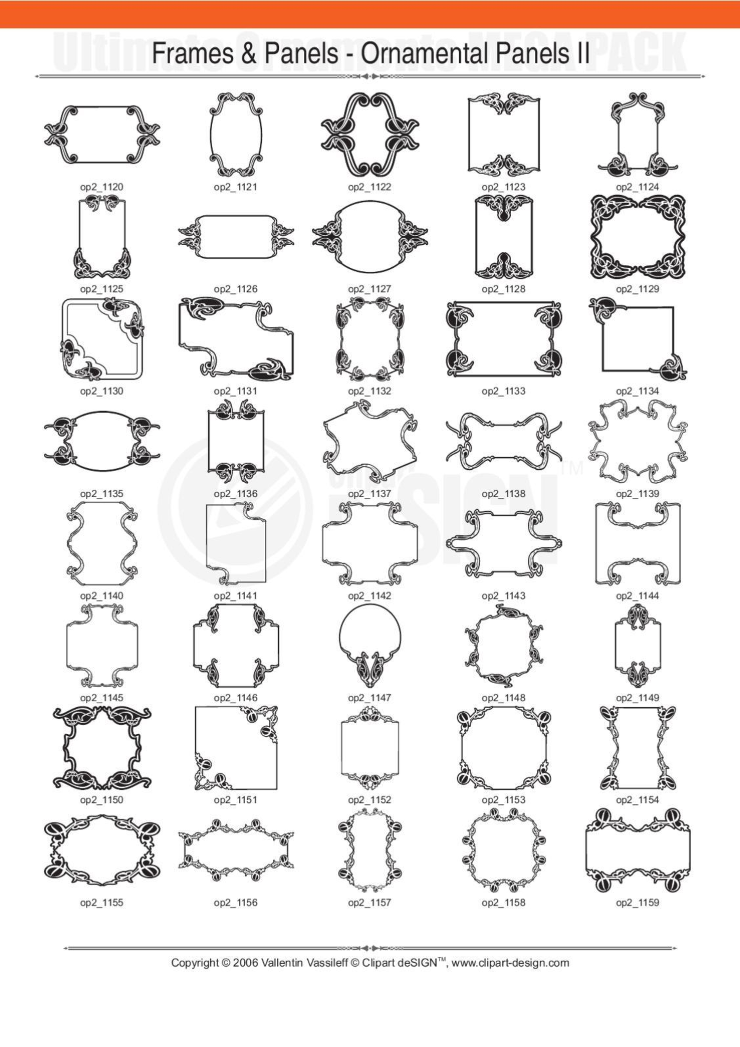 2081 12800款矢量简笔画花纹图案设计装饰元素合集包Ultimate Ornaments Mega Pack