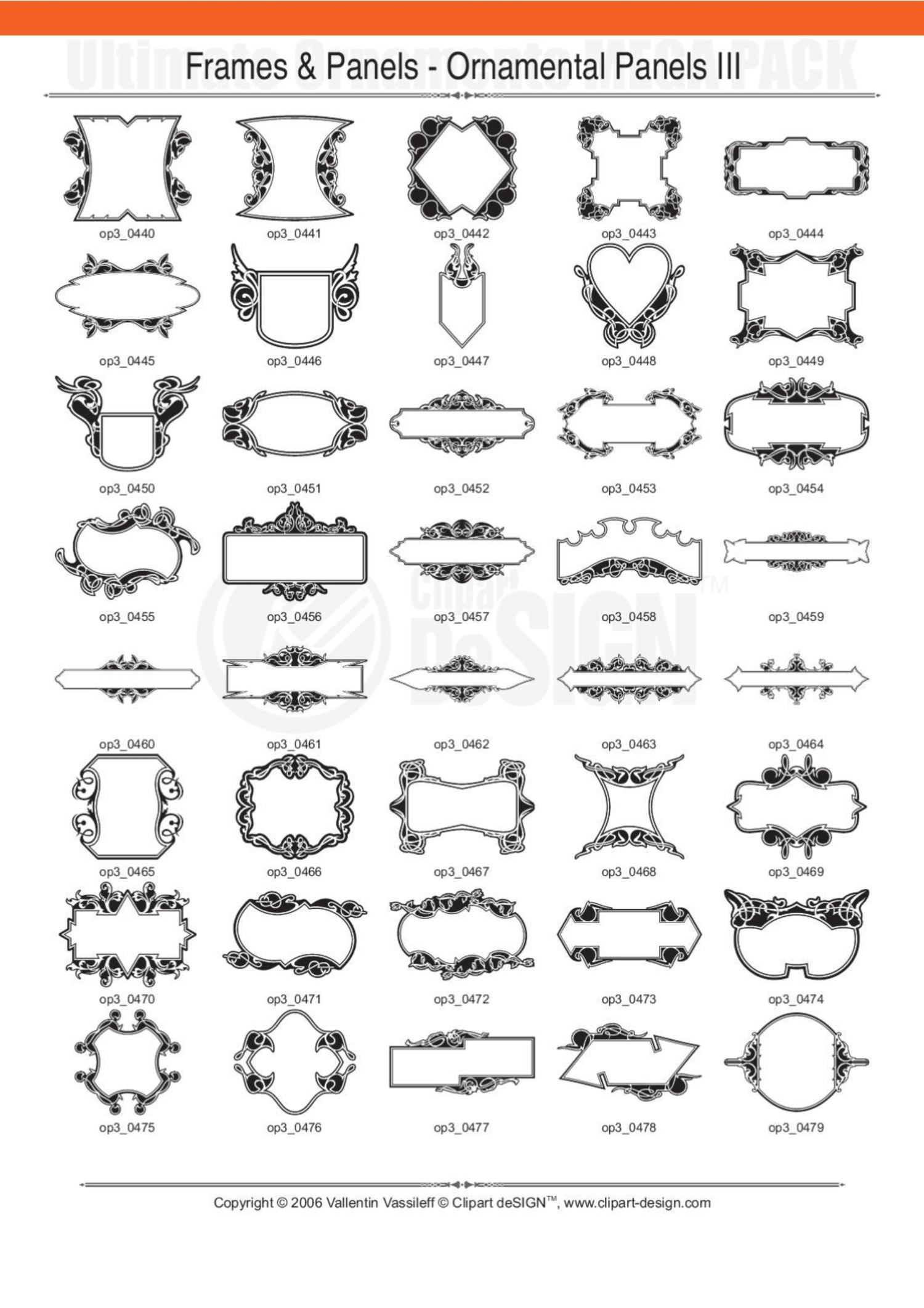 2081 12800款矢量简笔画花纹图案设计装饰元素合集包Ultimate Ornaments Mega Pack