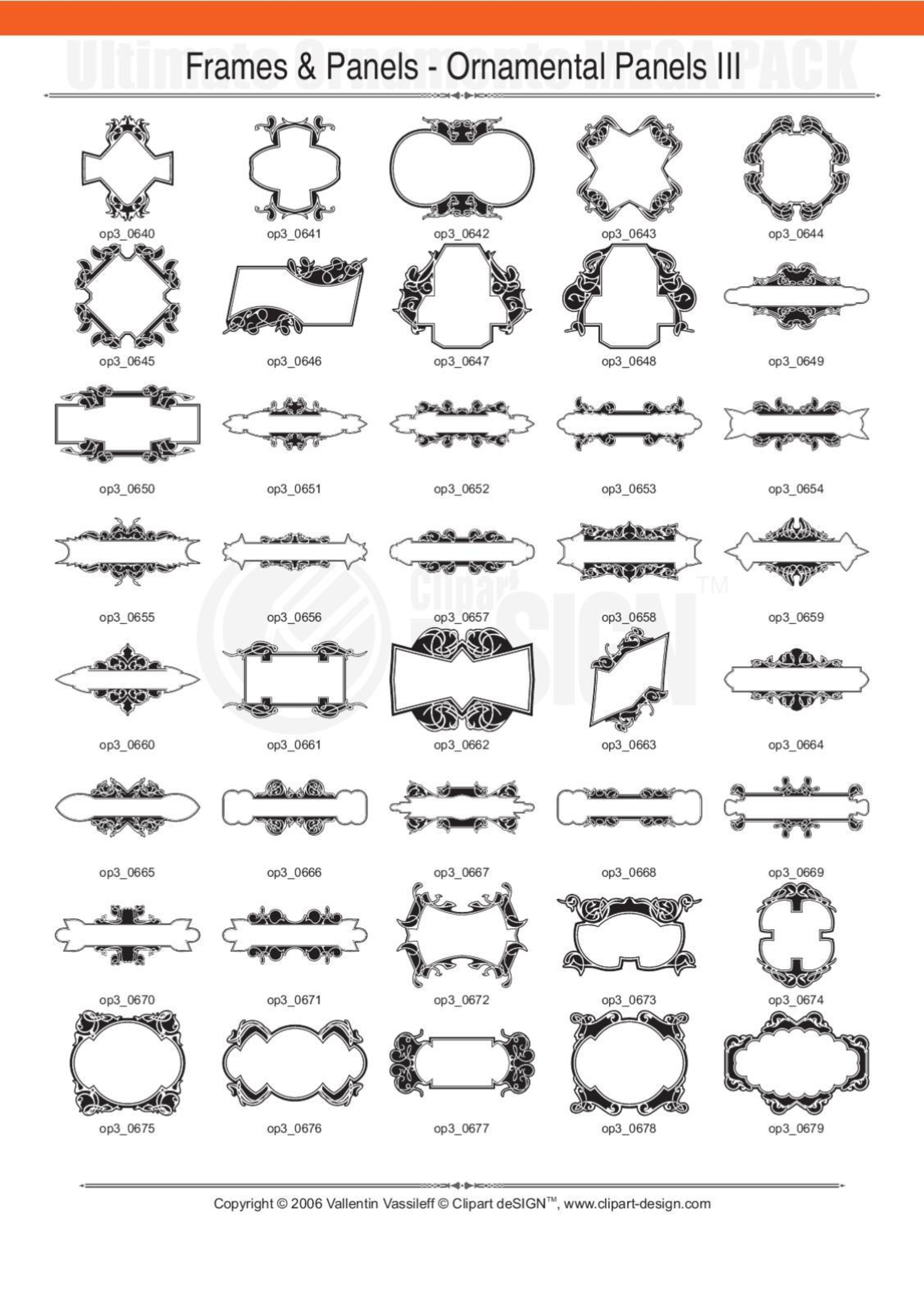 2081 12800款矢量简笔画花纹图案设计装饰元素合集包Ultimate Ornaments Mega Pack