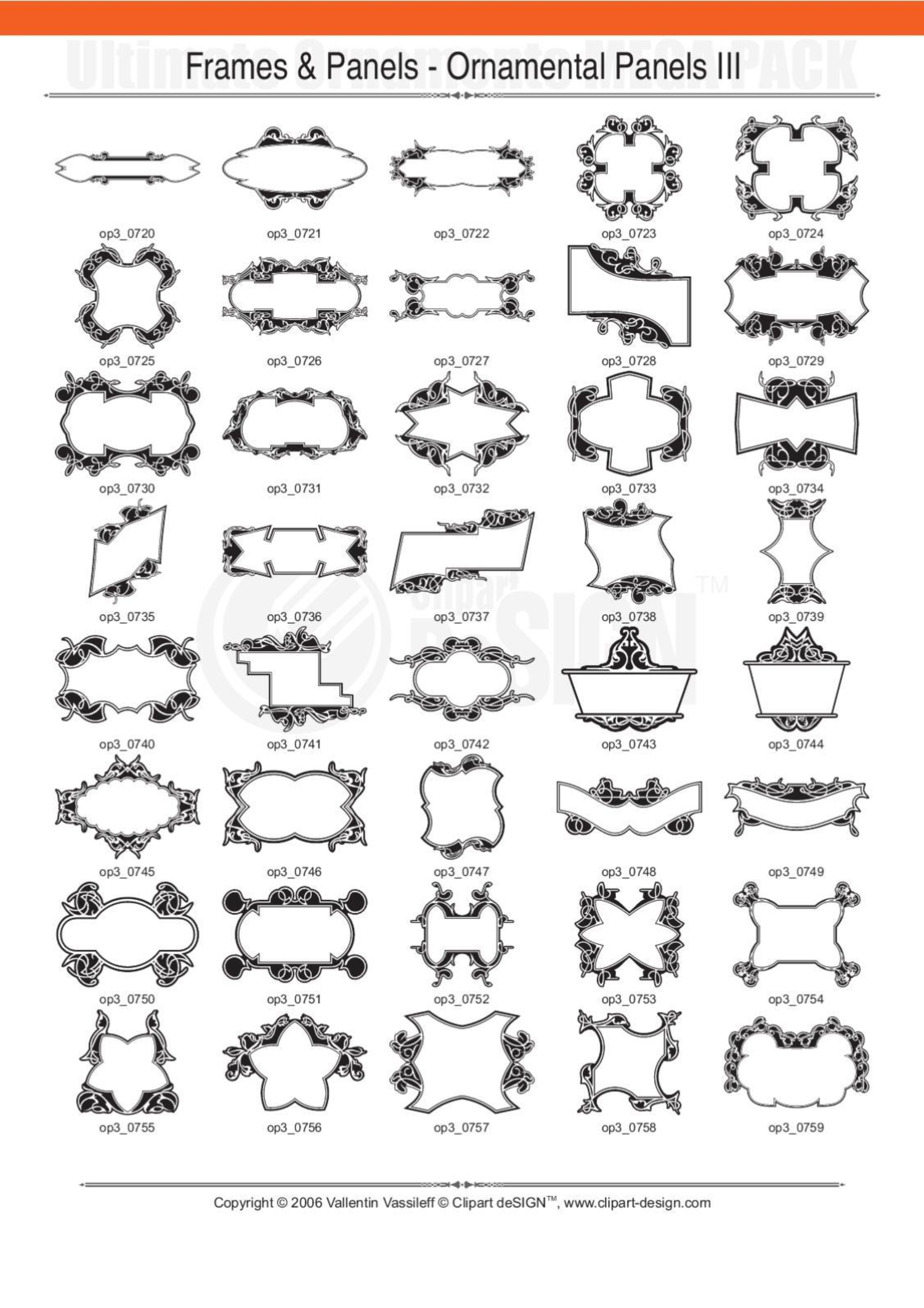 2081 12800款矢量简笔画花纹图案设计装饰元素合集包Ultimate Ornaments Mega Pack