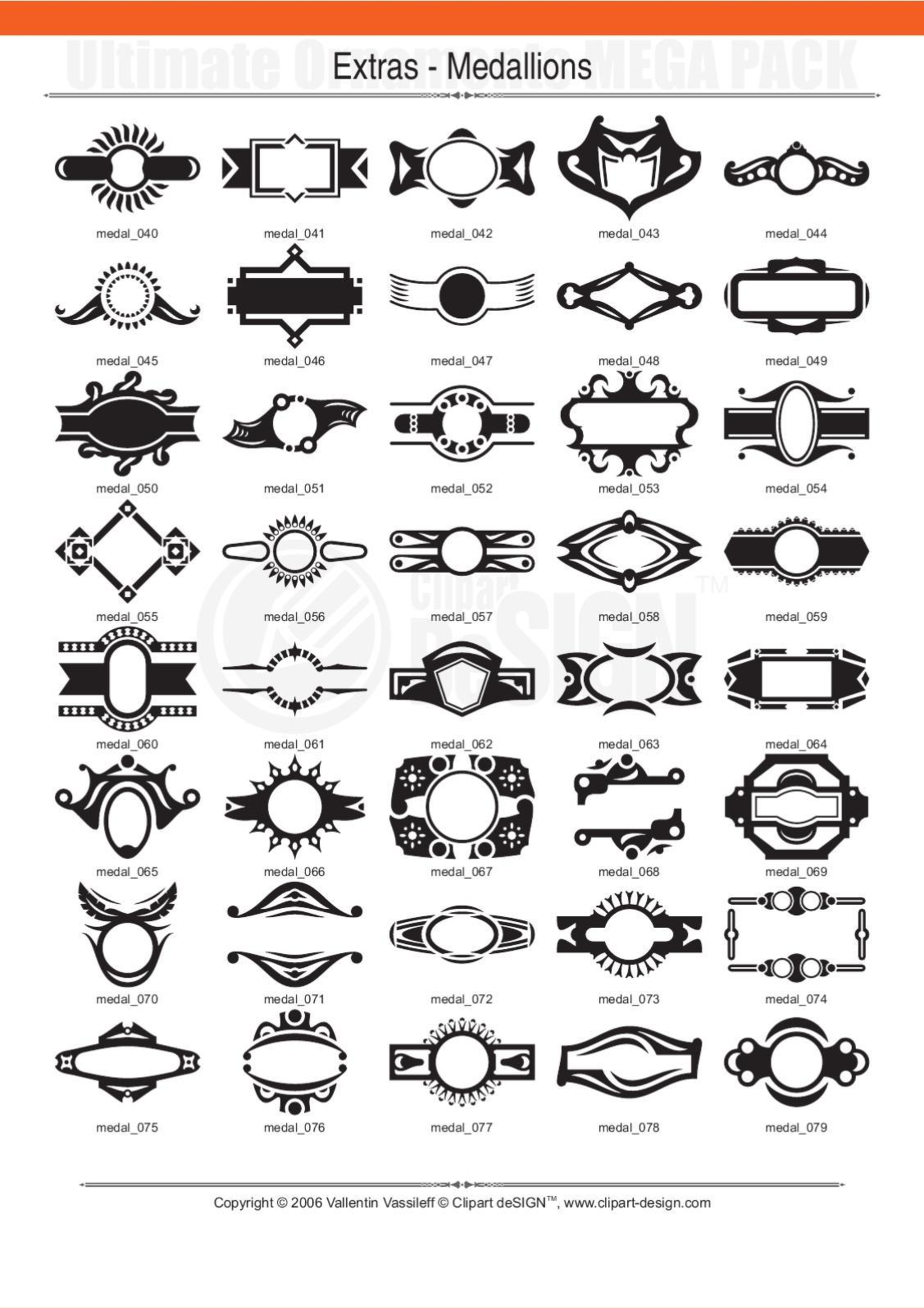 2081 12800款矢量简笔画花纹图案设计装饰元素合集包Ultimate Ornaments Mega Pack