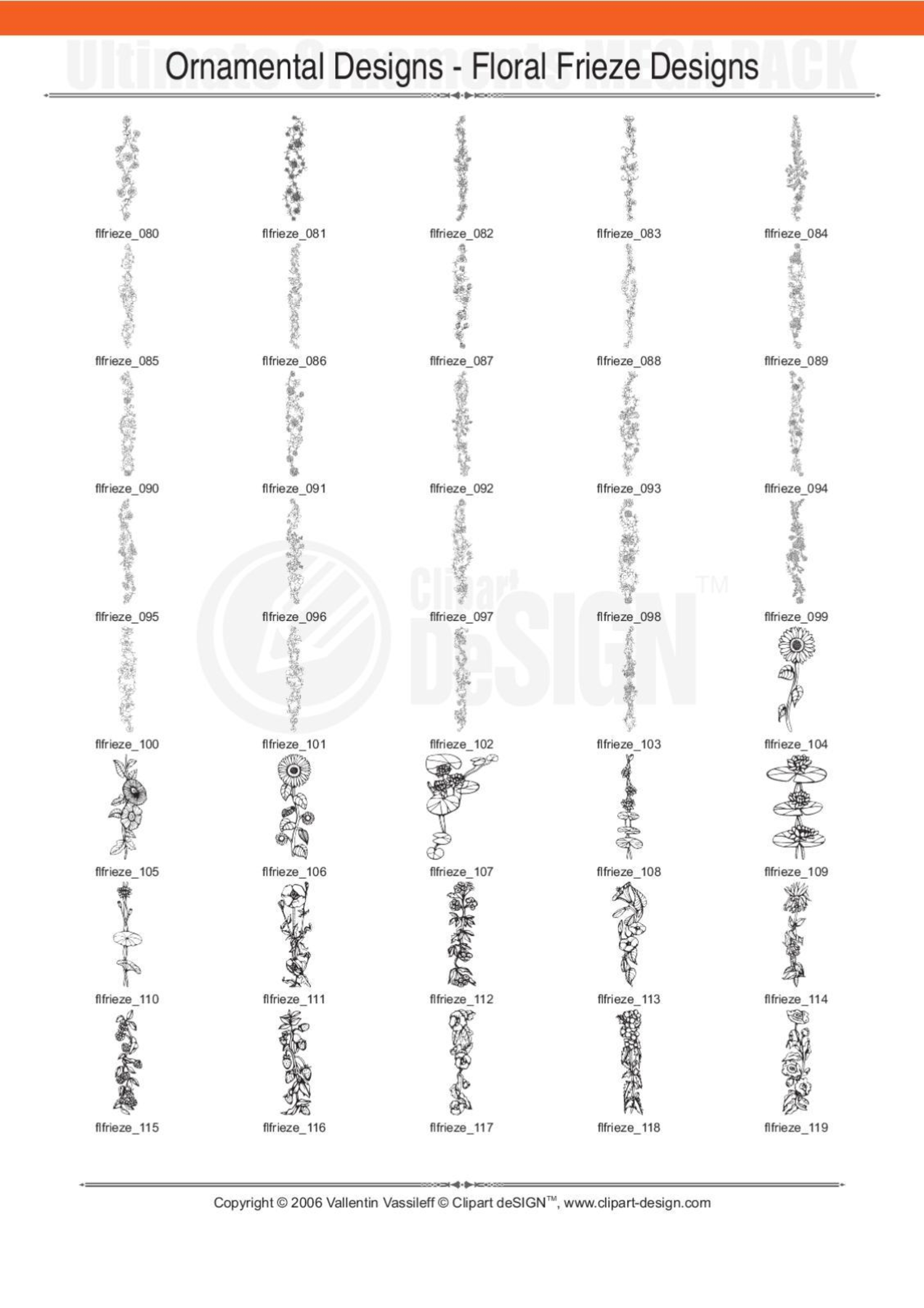 2081 12800款矢量简笔画花纹图案设计装饰元素合集包Ultimate Ornaments Mega Pack