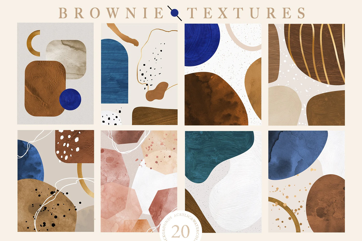 2087 20张极简抽象艺术纹理海报墙纸背景图片 Brownie Invitation Textures